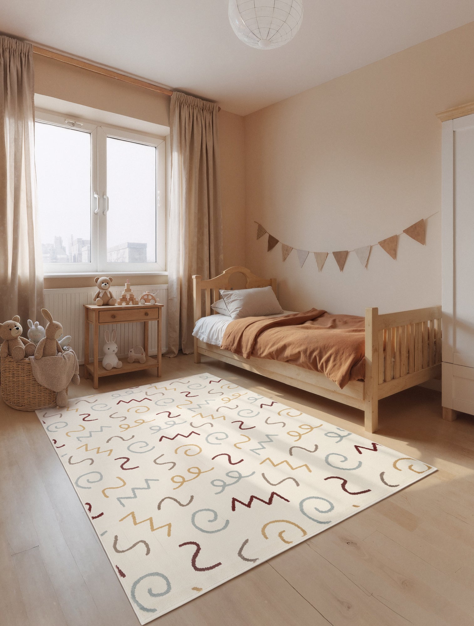 EVENTYR BØRNETÆPPE FIETE, CREME MULTI