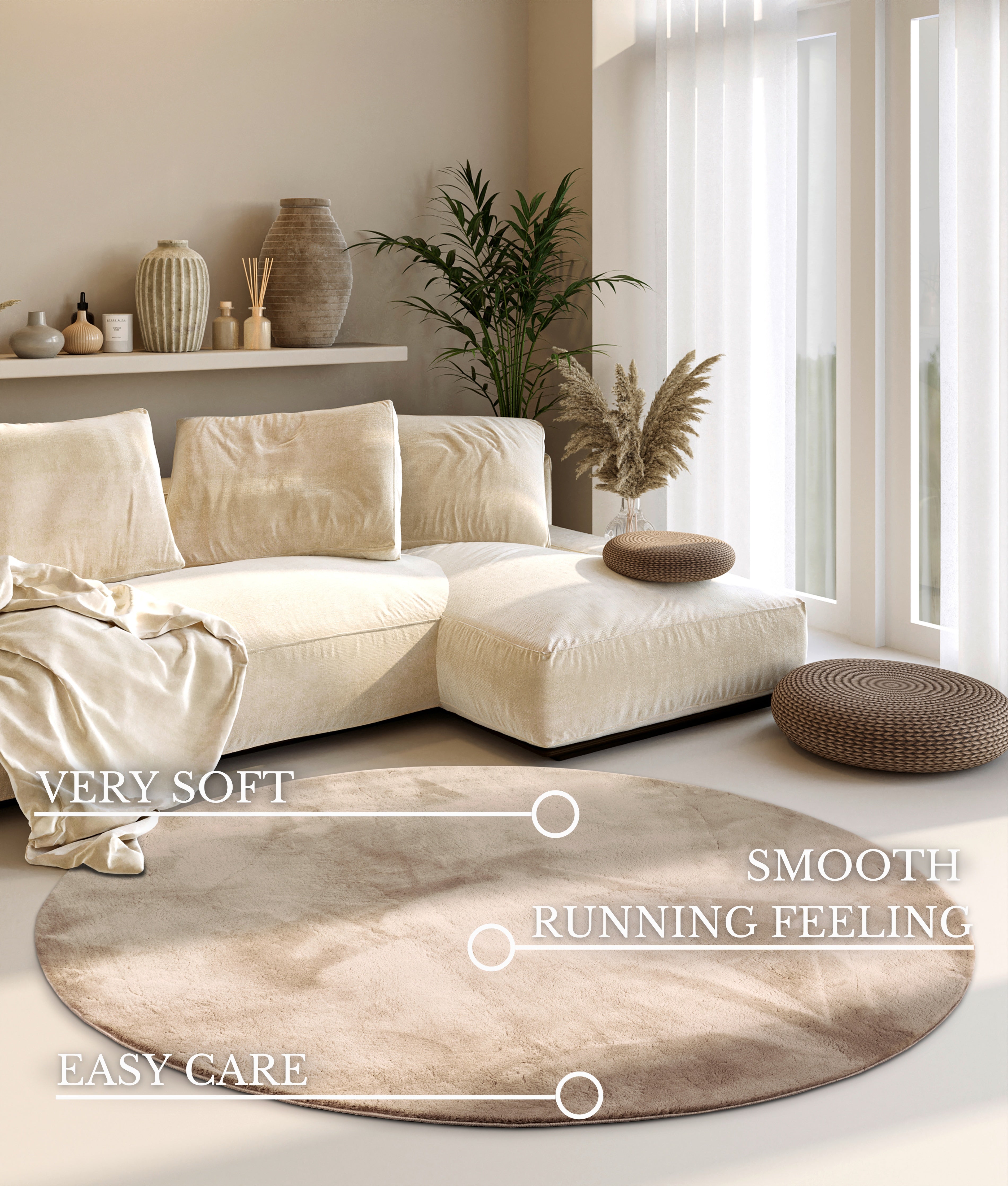 VILLEROY & BOCH 106159 HØJLUVET TÆPPE, LEON CREME