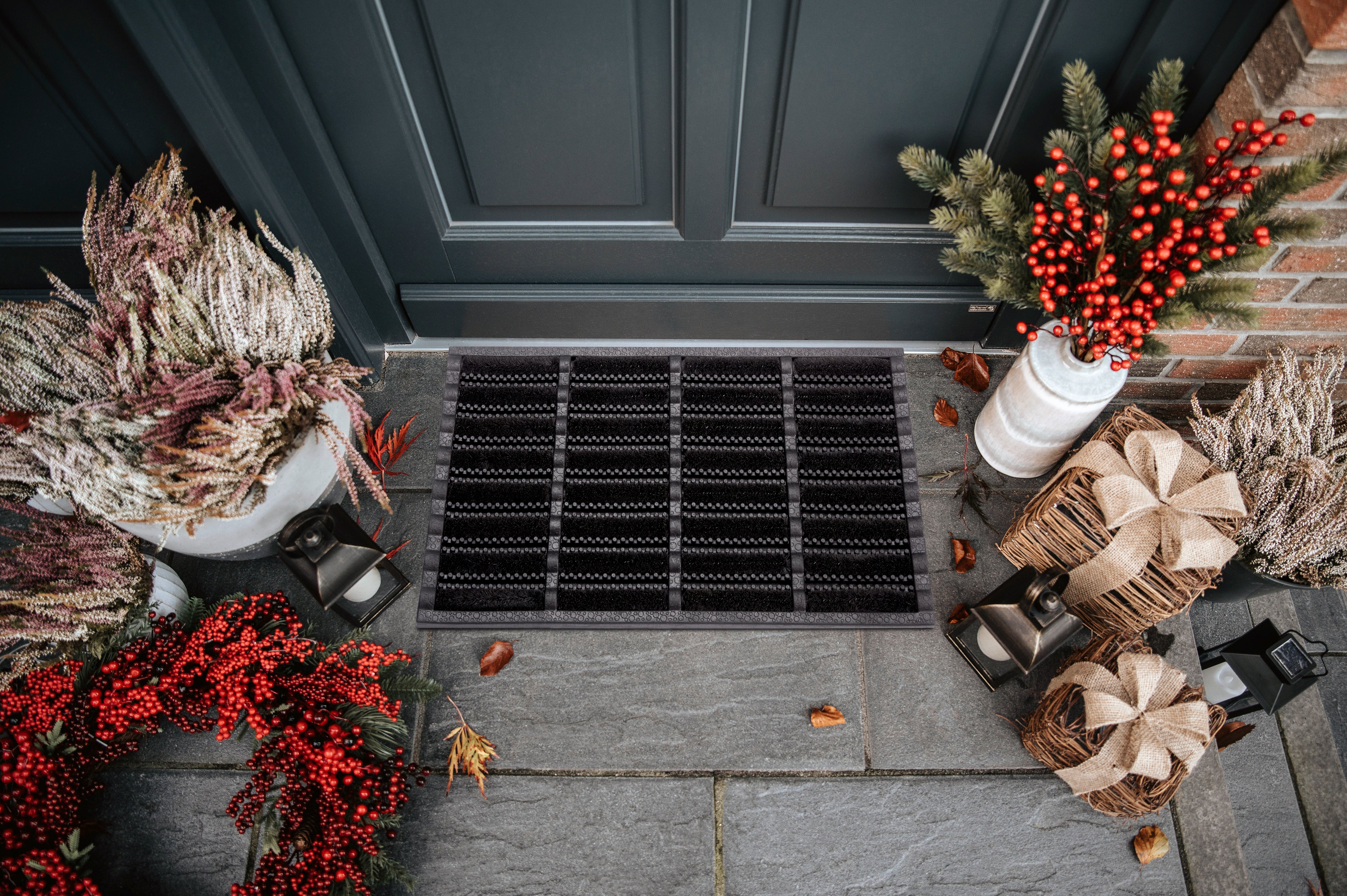 DØRMÅTTE GUMMI-KOKOS, BRUSHES SORT KOKOS