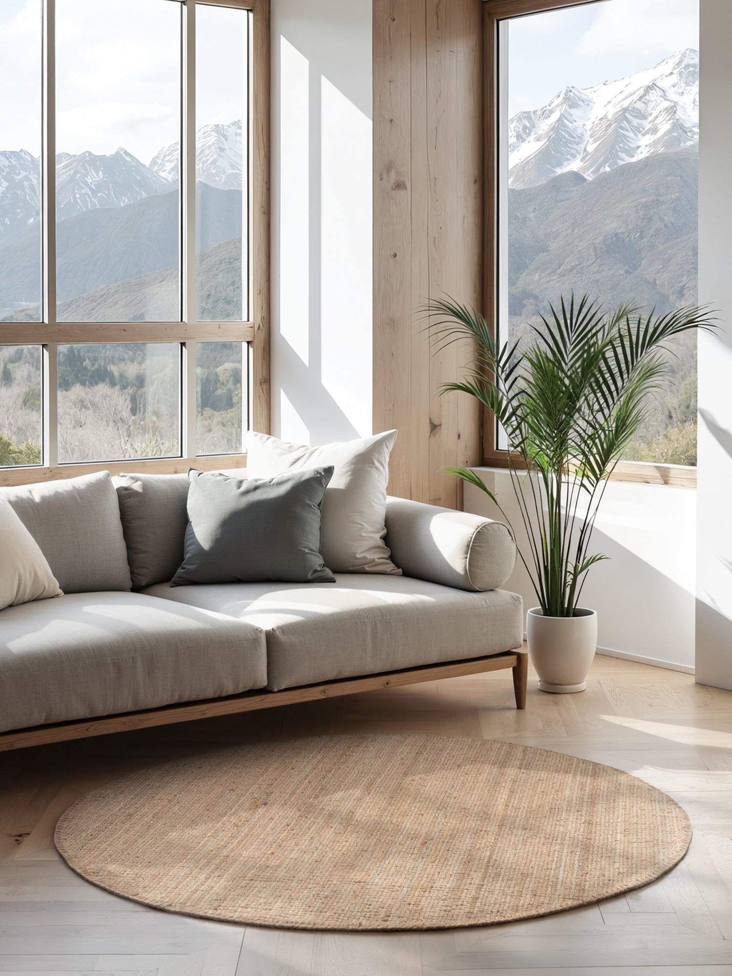 JANA RUNDT JUTE TÆPPE, 105974 NATURLIG GYLDEN