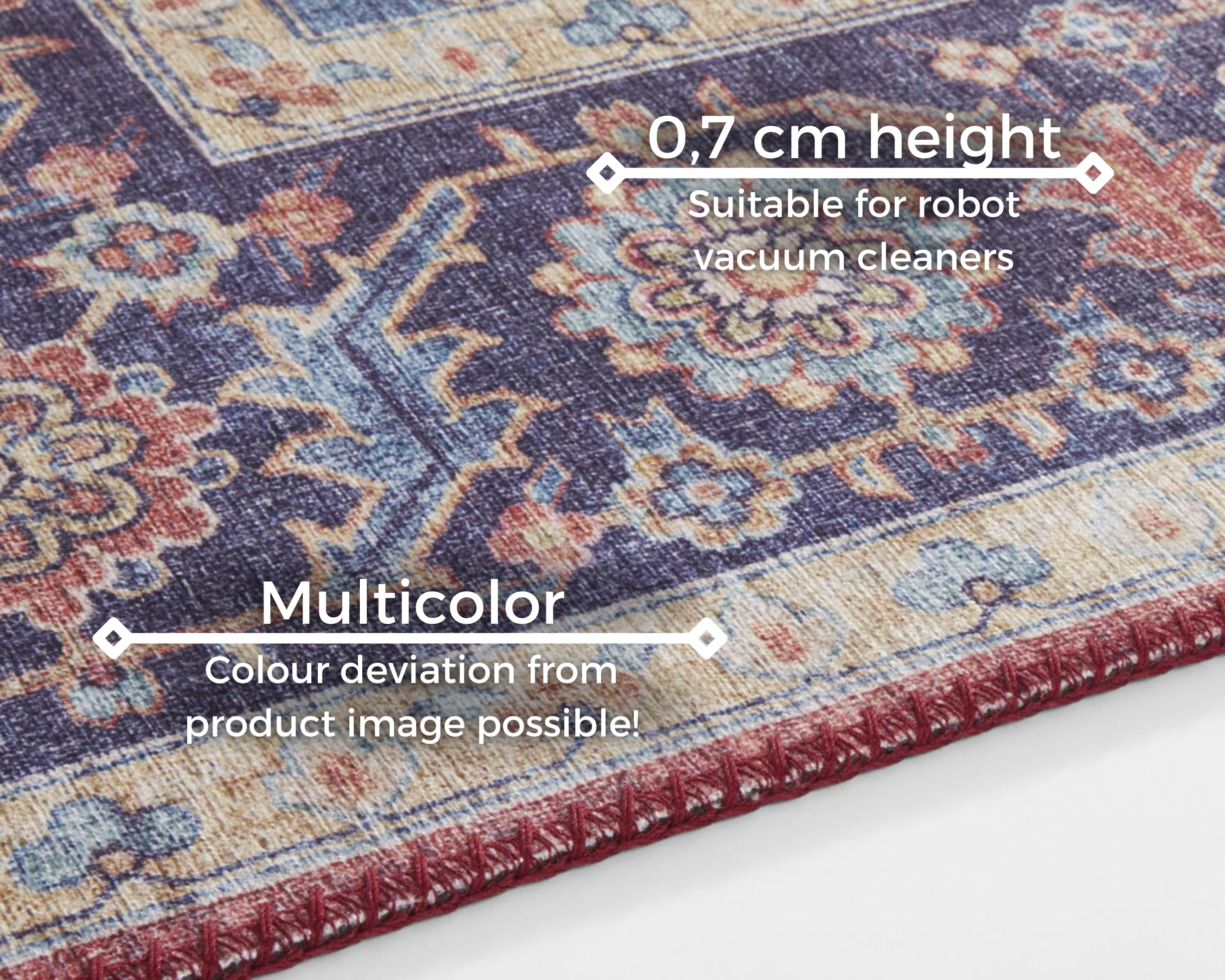 HANSE HOME ASMAR TÆPPE, PLUM-RØD 104000