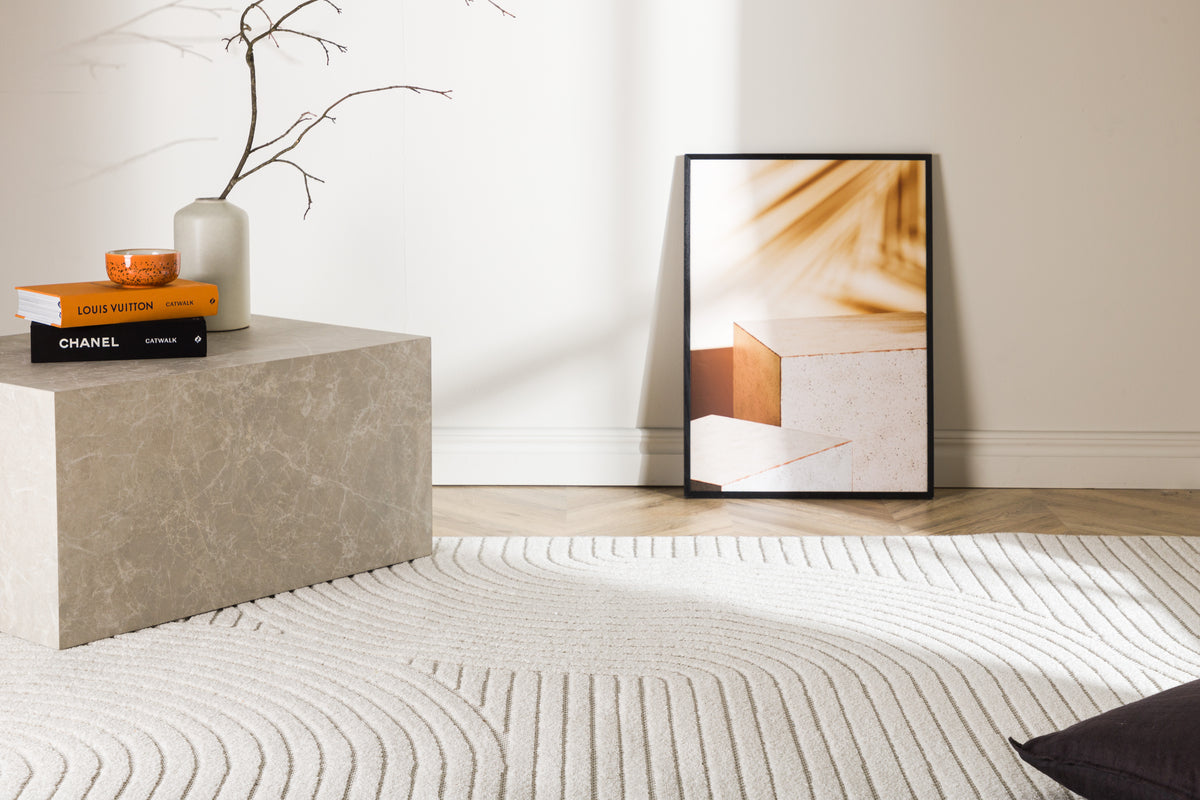 VINCE MODERNE TÆPPE, HVID