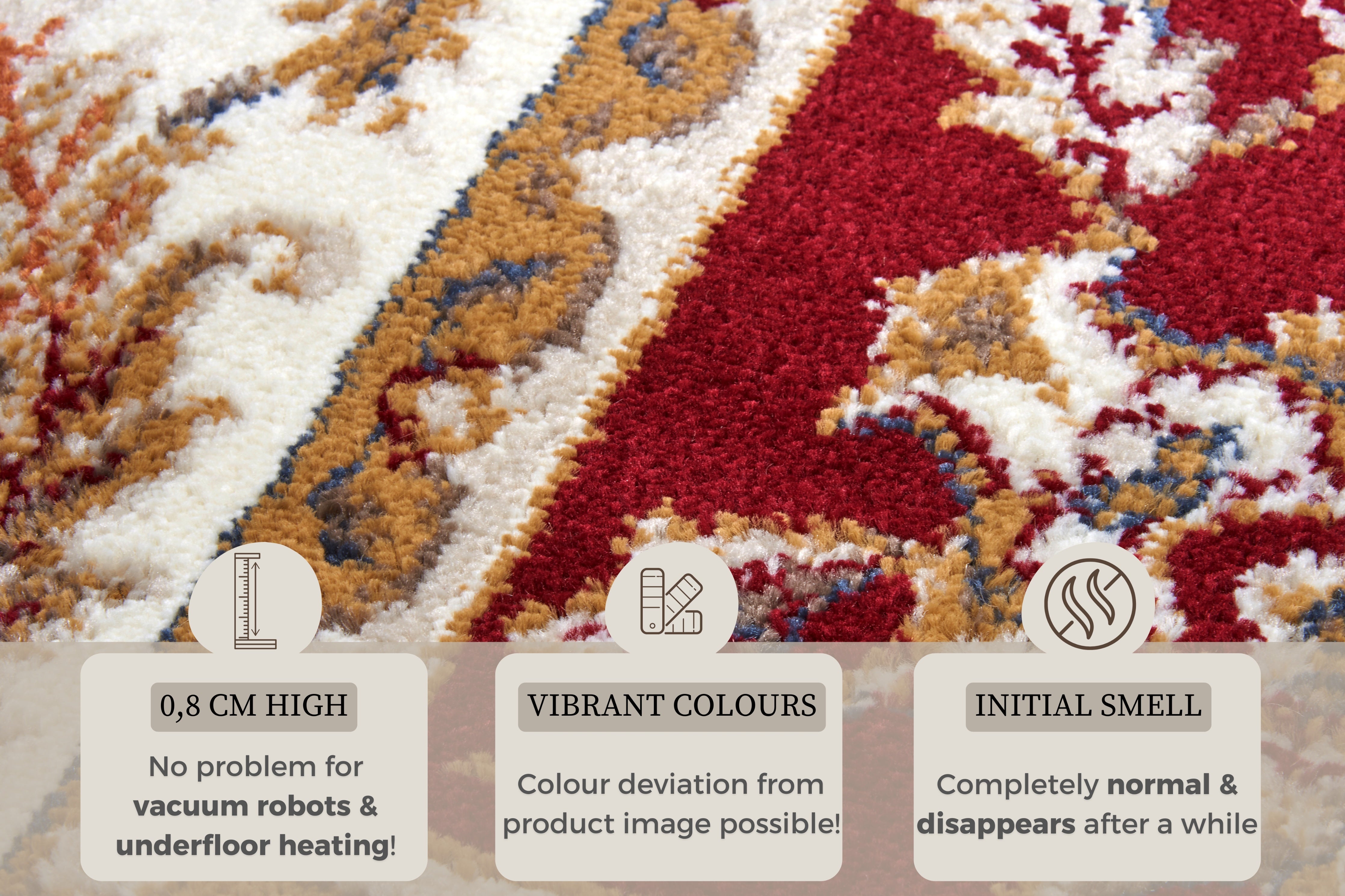 LUXOR TÆPPE RØD-CREME 105642