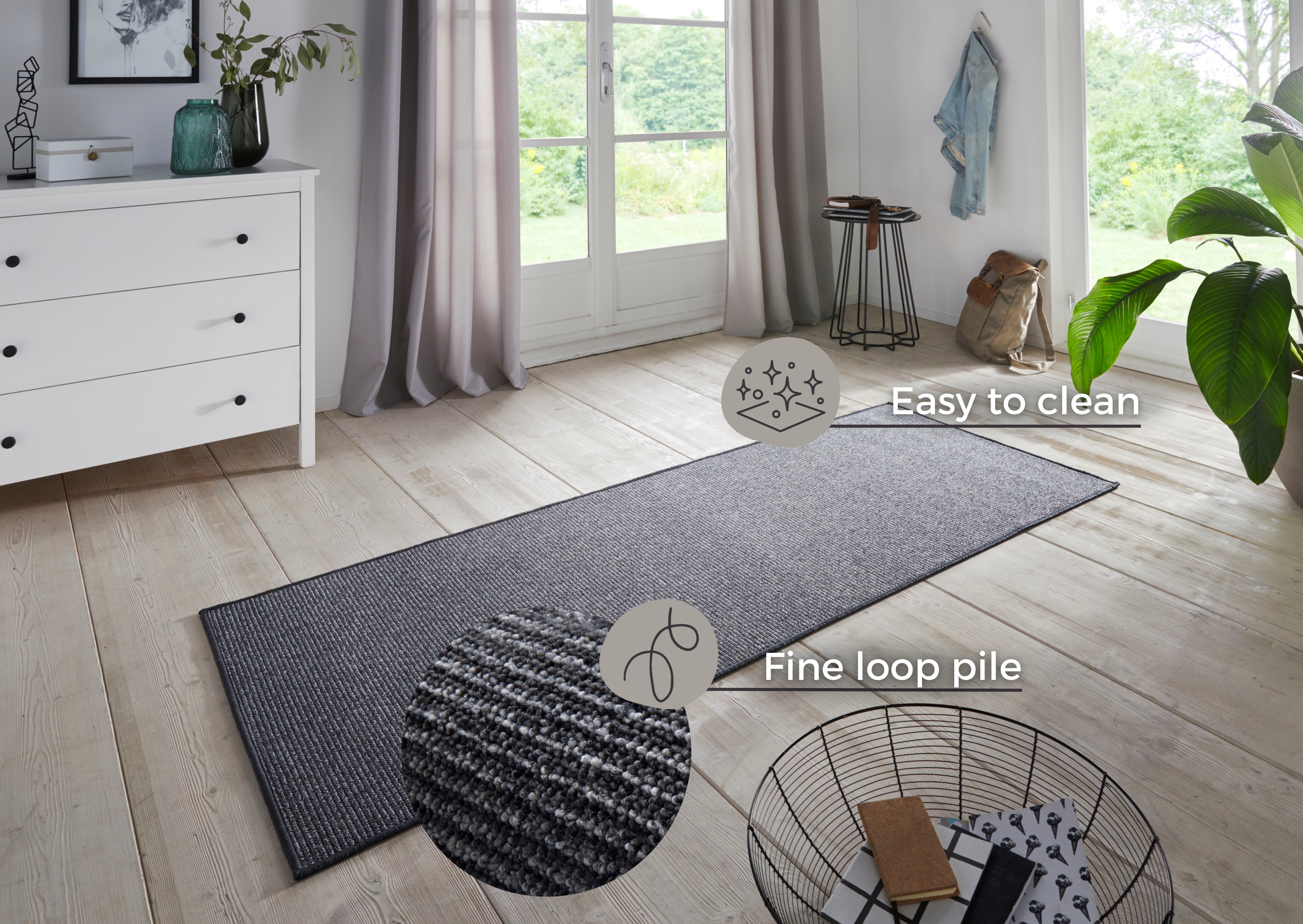 HANSE HOME BOUCLÉ TÆPPELØBER, ANTRACIT 104435