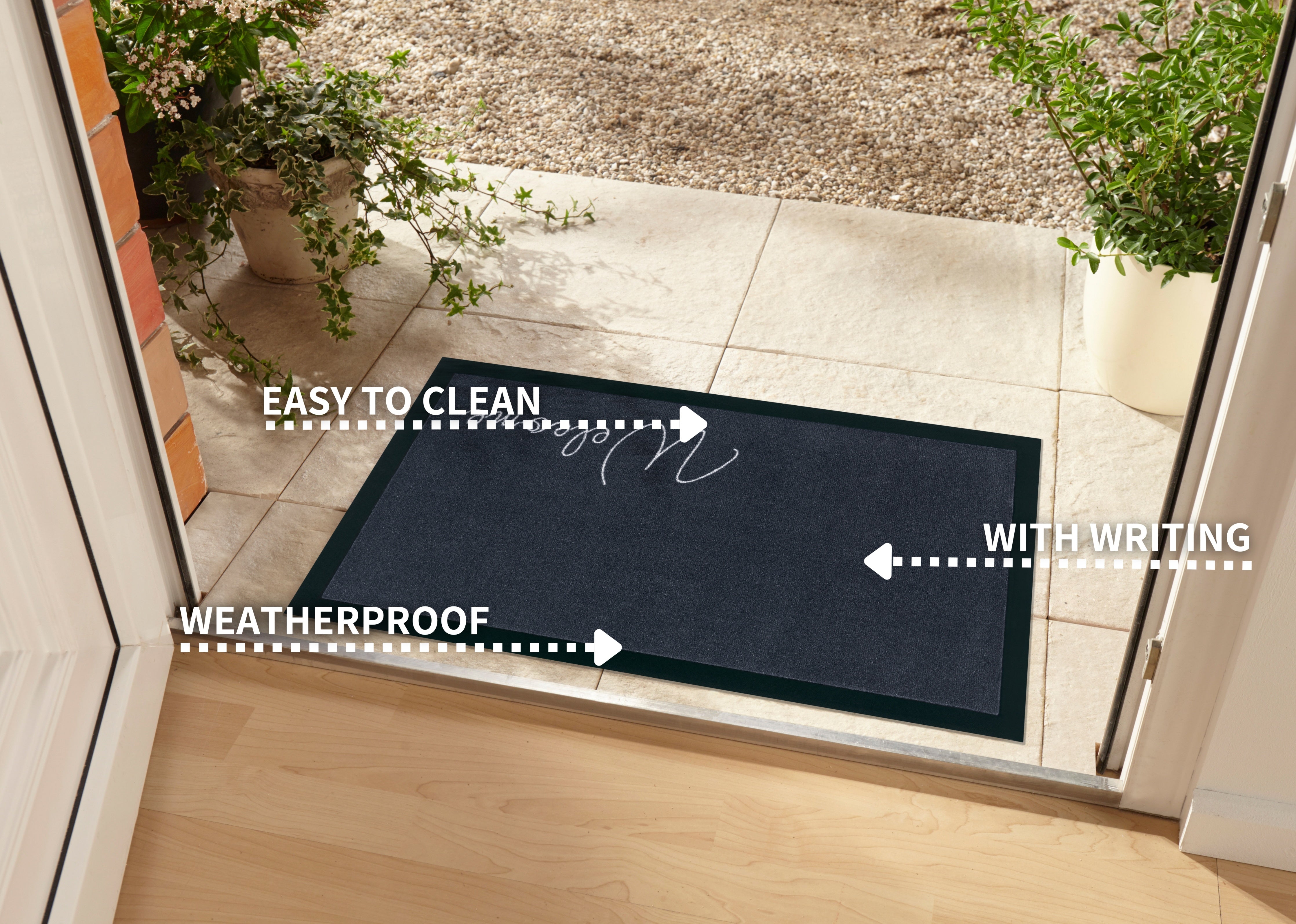 HANSE HOME WITH WRITTING MÅTTE WELCOME, ANTRACIT 104504