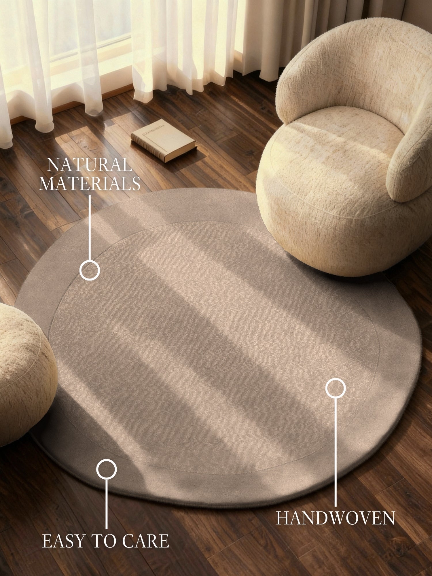 VILLEROY & BOCH 1812 ULDTÆPPE - ORGANISK RUND KARI, NATURLIG-BEIGE