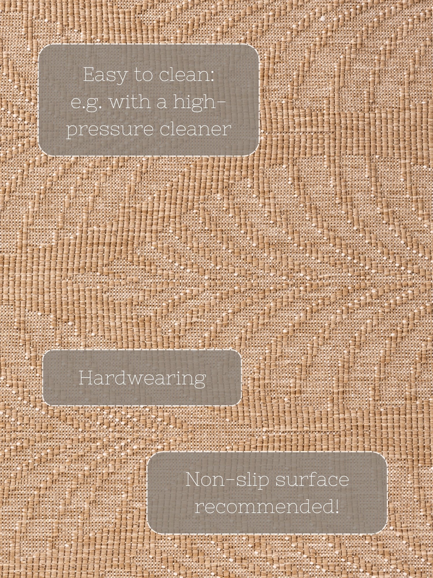 HANSE HOME DUORO - VENDBART UDENDØRS TÆPPE, JUTE-HVID 106247