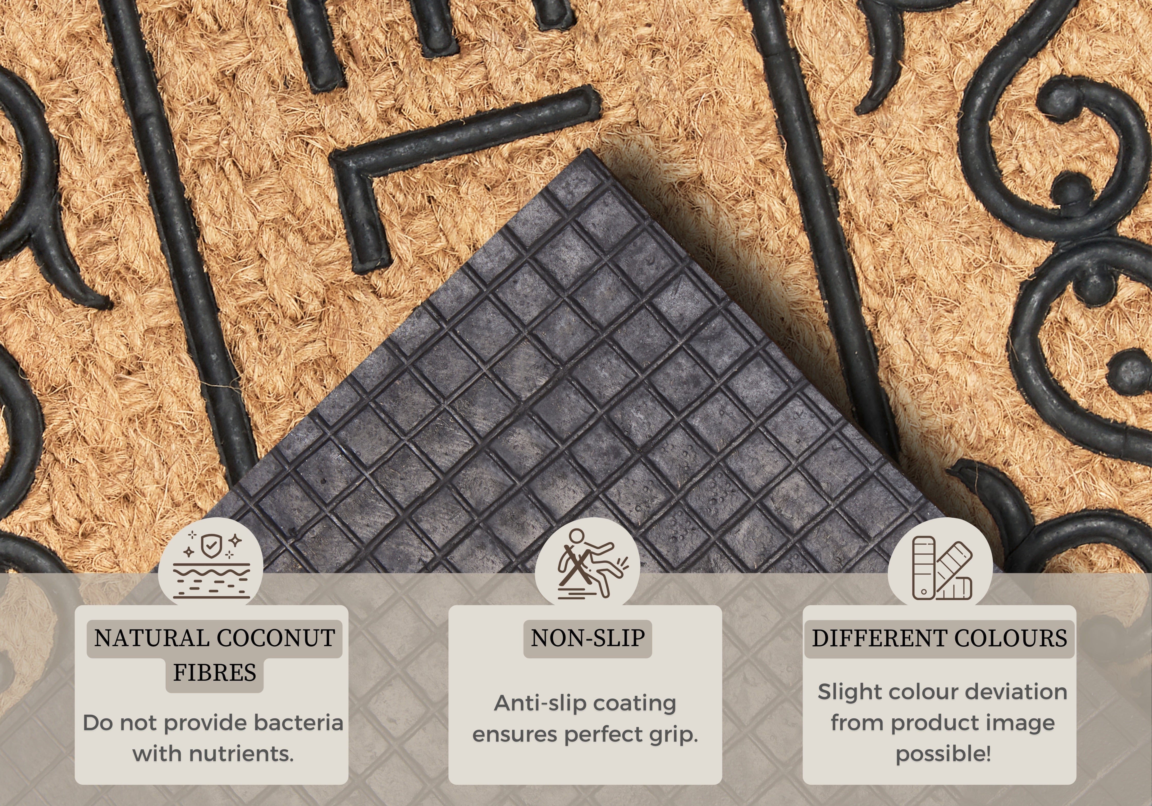 DØRMÅTTE GUMMI-KOKOS - WELCOME FLORAL