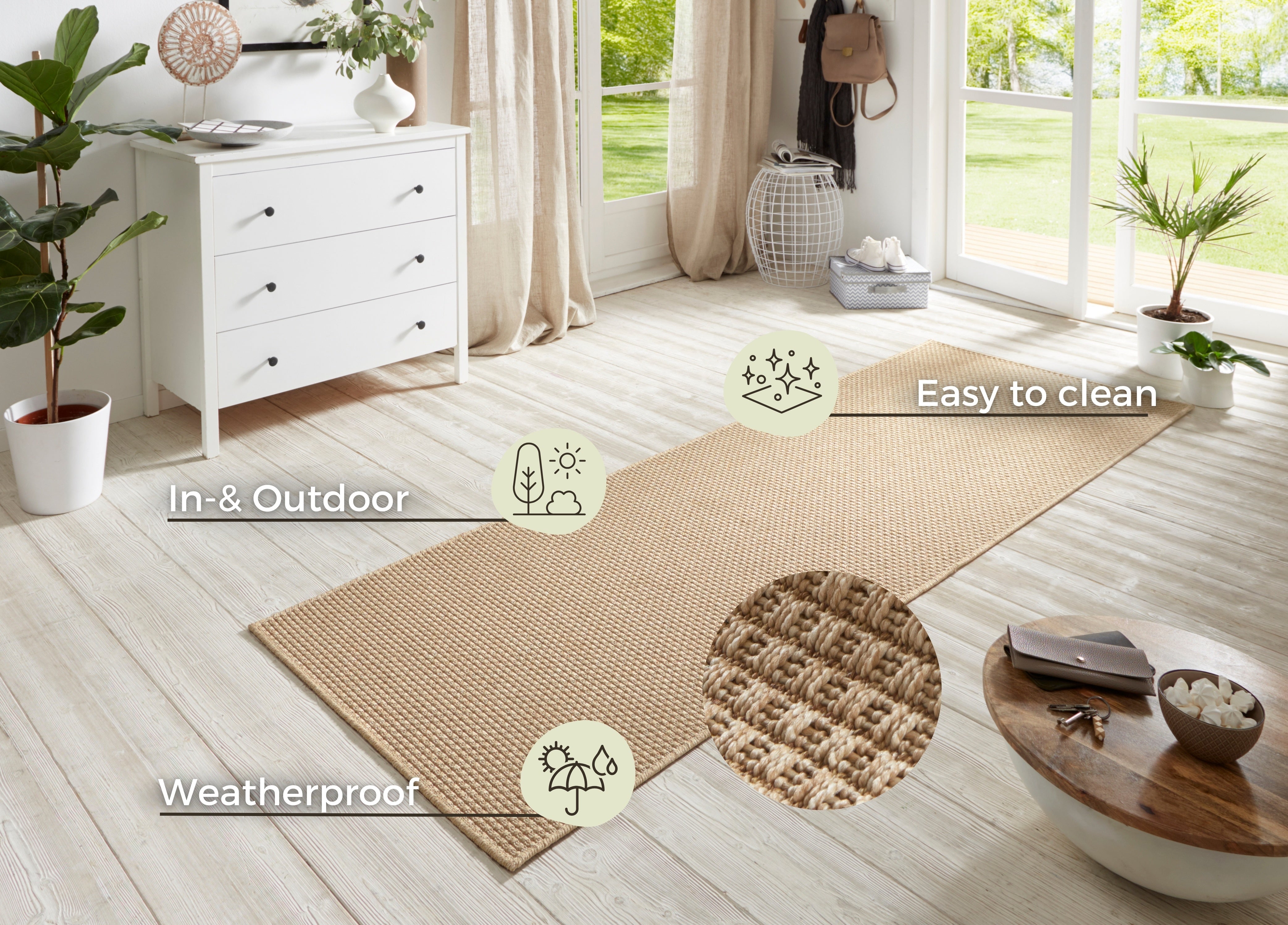 HANSE HOME TÆPPELØBER NATURE, BEIGE 104271