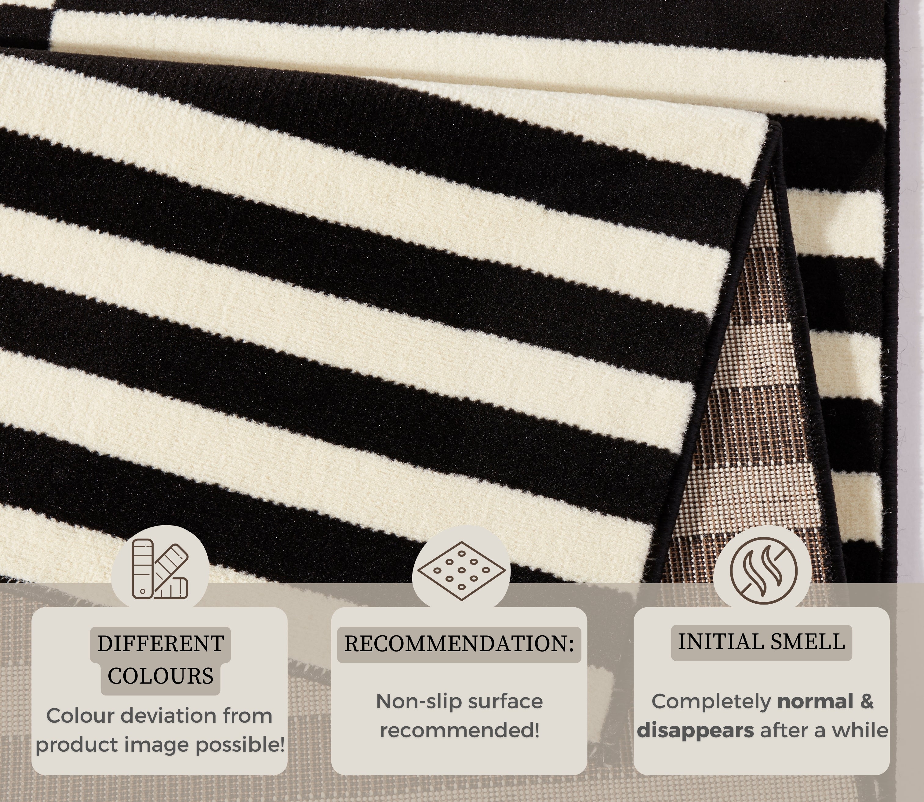 GLORIA TÆPPE, SORT-CREME 102408