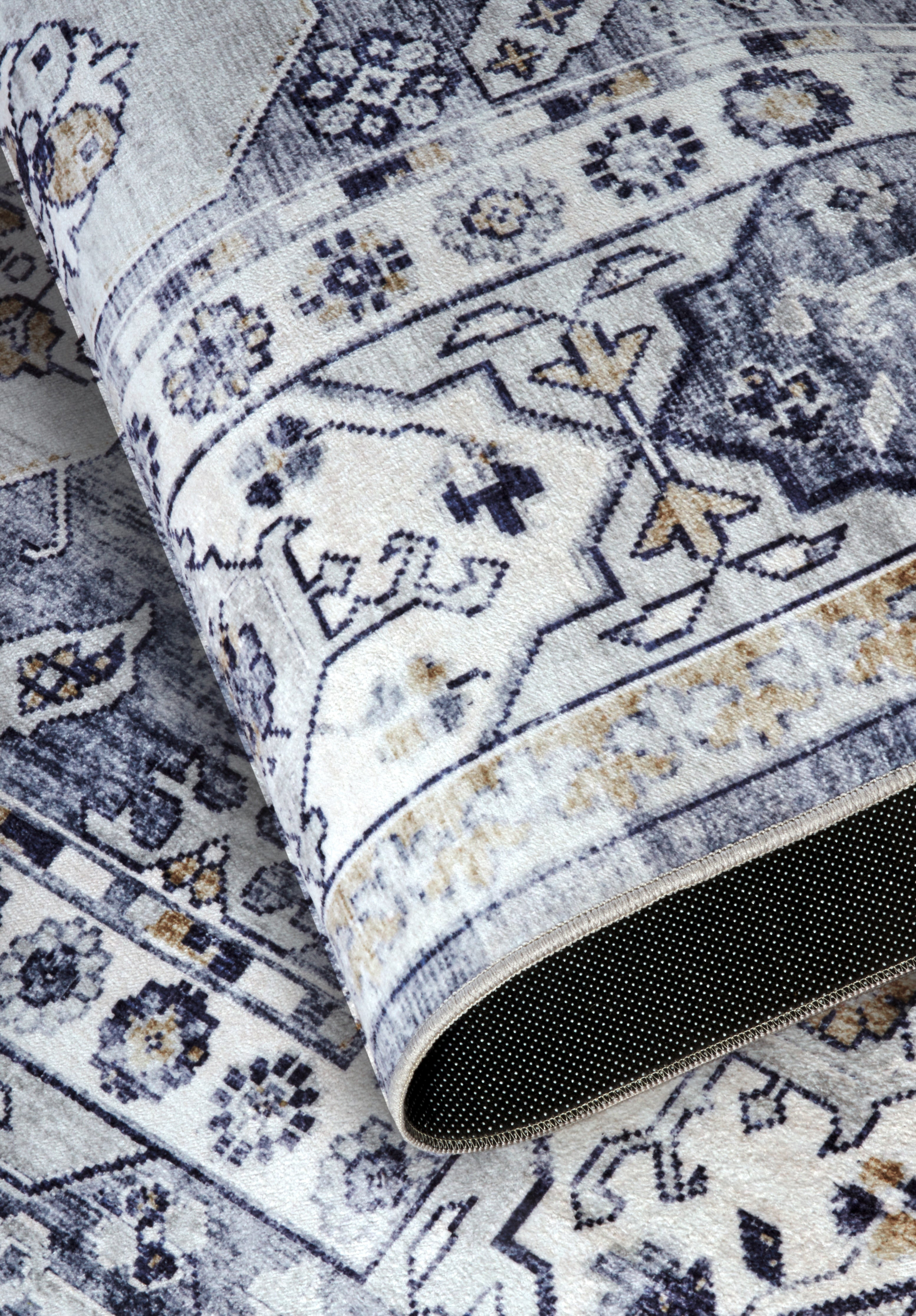 HANSE HOME ASYA TÆPPE BLÅ GULD- 106047