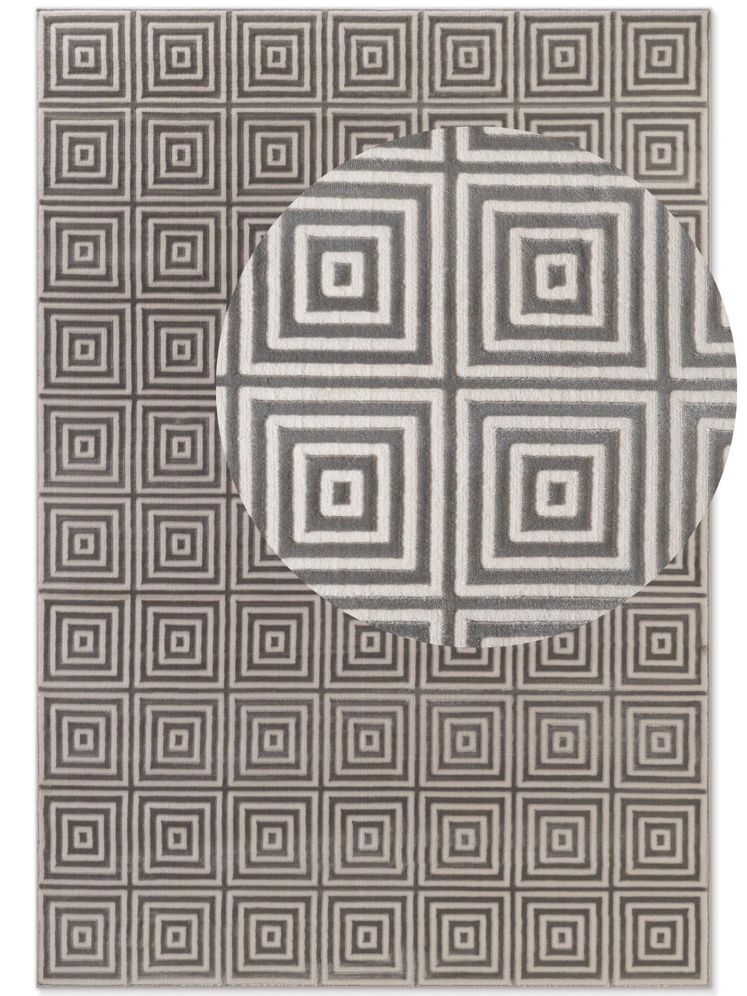 PEARLES MODERNE TÆPPE, HVID-GRÅ 106185