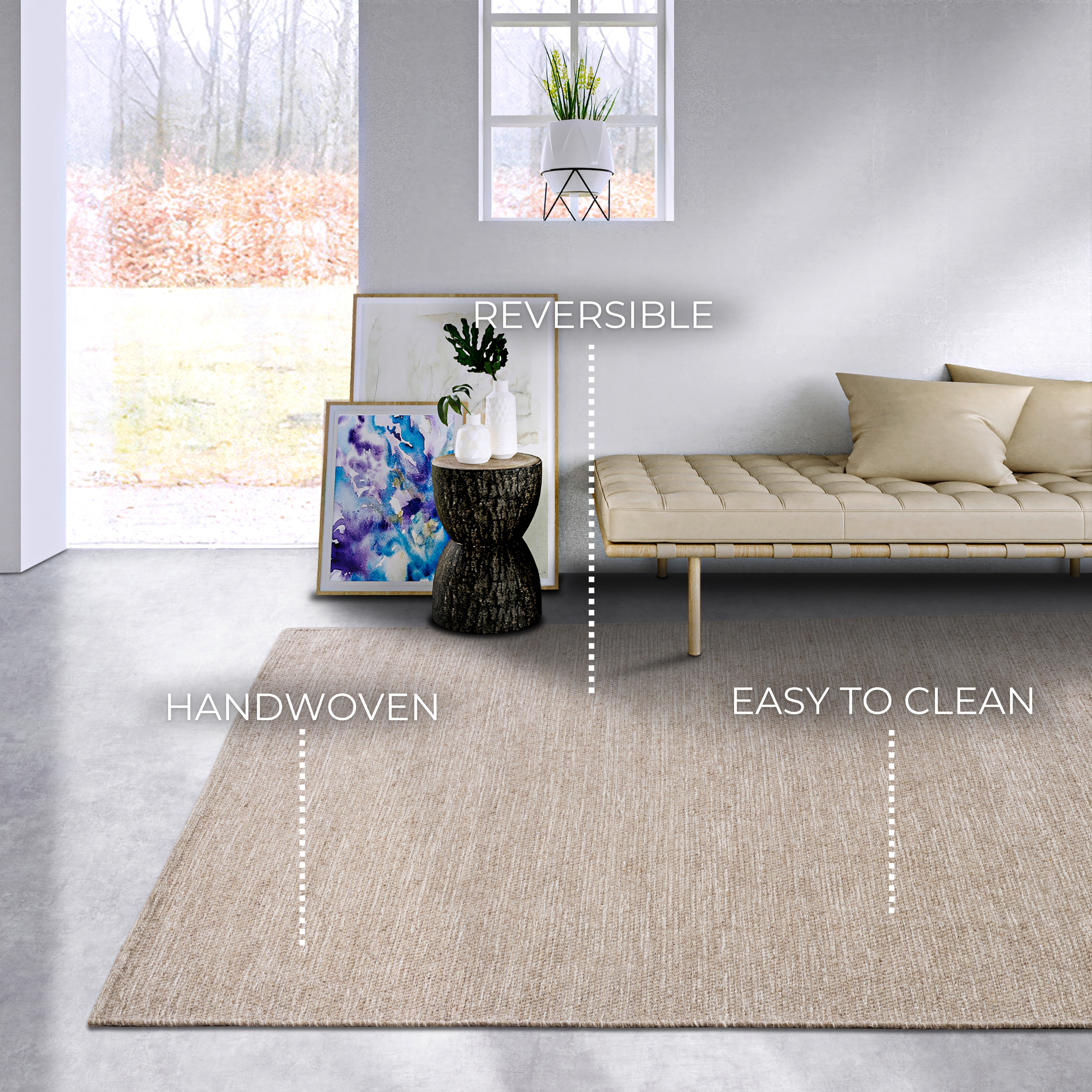 DELHI TÆPPE LINEN HVID - 106053