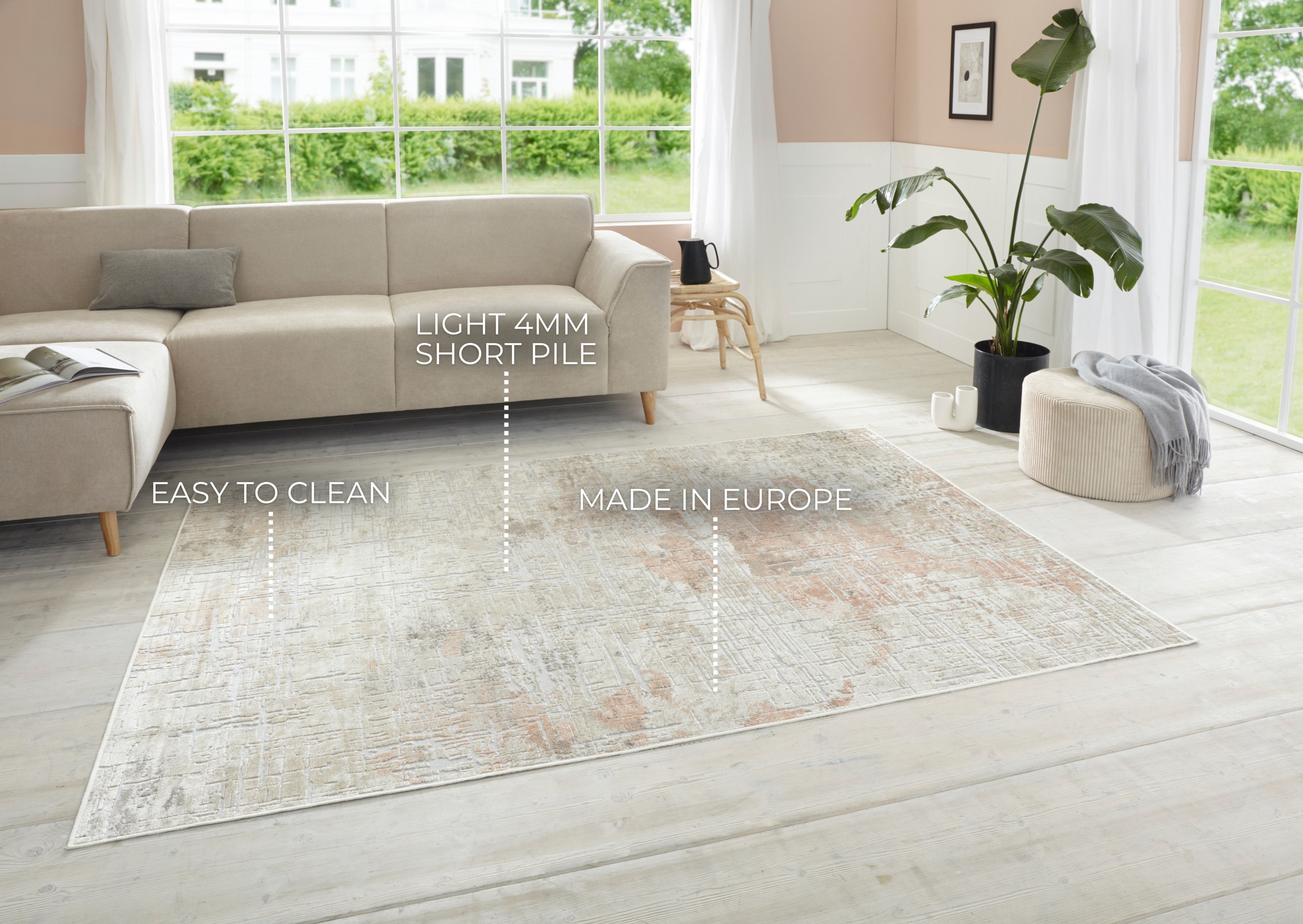 MAYWAND CHAMEIS TÆPPE, BEIGE-PEACH 105061