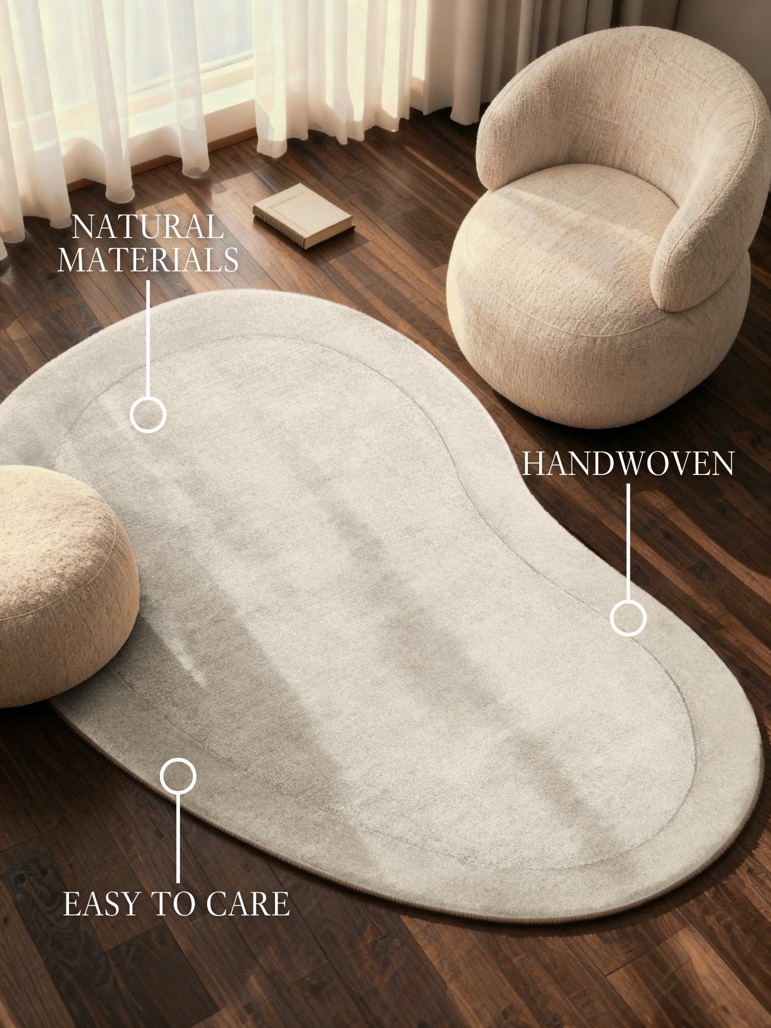 VILLEROY & BOCH 1812 ULDTÆPPE - ORGANISK FORM KARI, NATURLIG-CREME