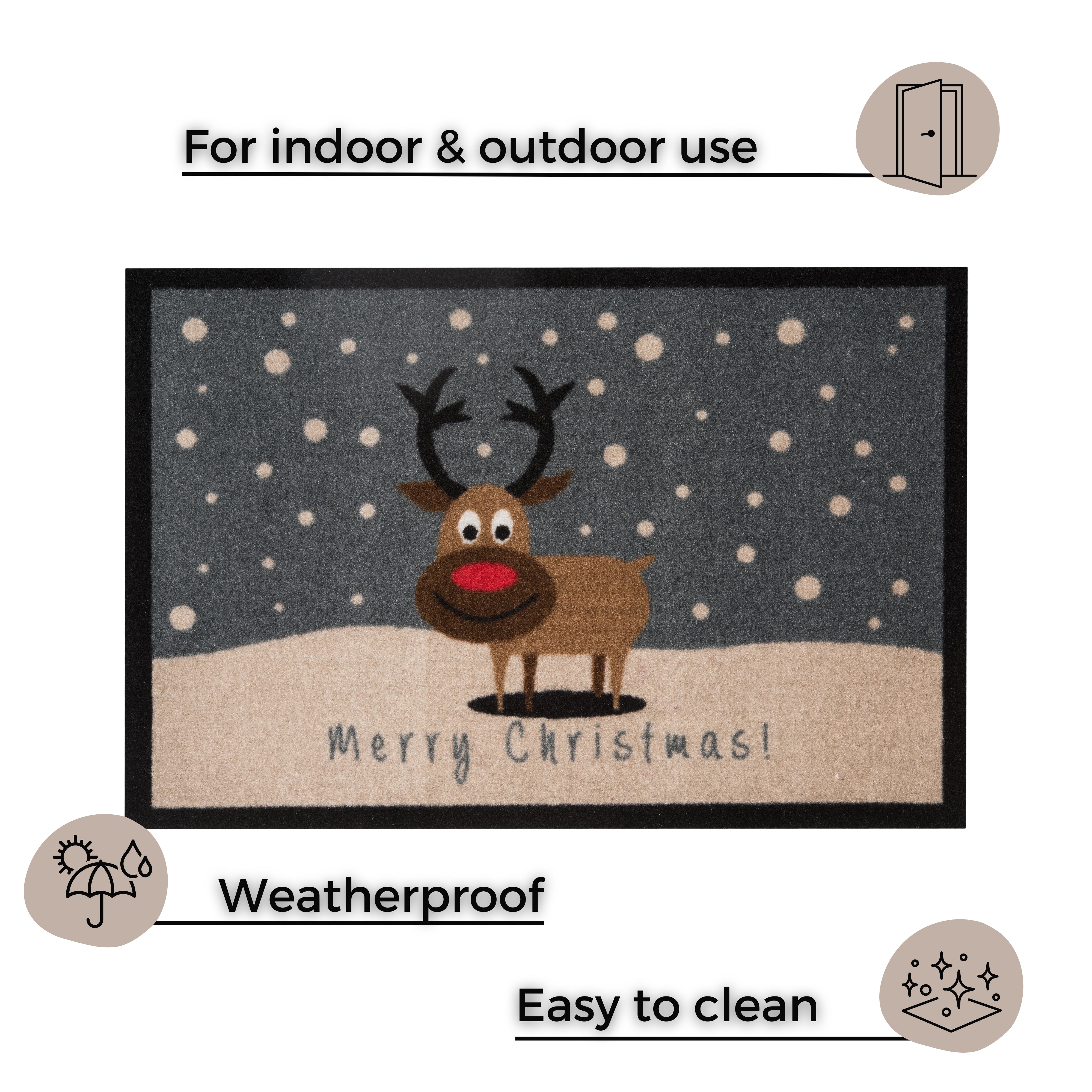 PRINTY MÅTTE RENSDYR, GRÅ-BRUN 103045