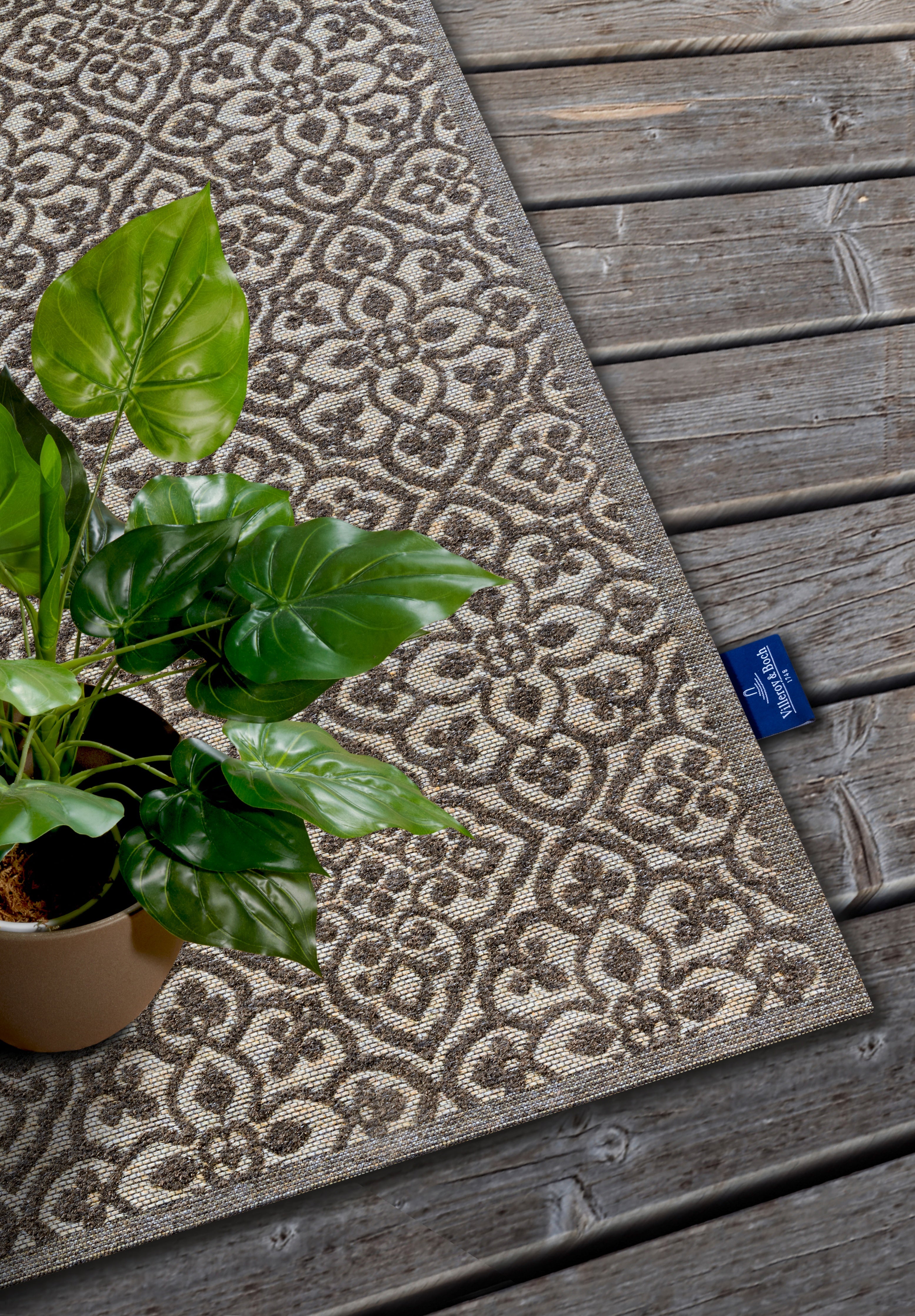 VILLEROY & BOCH 106156 IND- OG UDENDØRS TÆPPE, JULIE BRUN-BEIGE