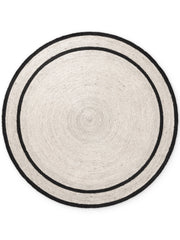 JUTE FLETTET TÆPPE LINA RUNDT, NATUR-ELFENBEN-SORT