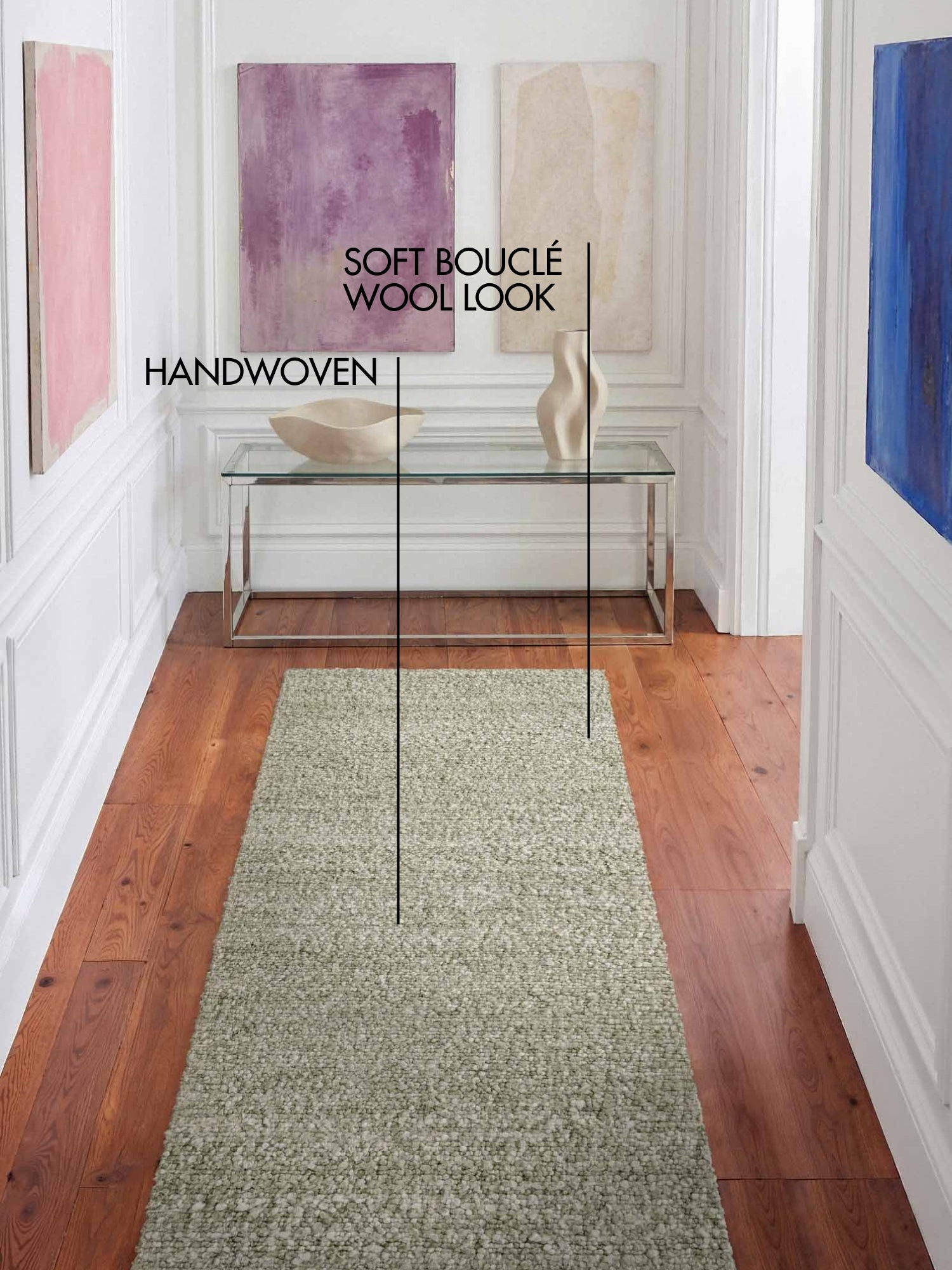 TED BAKER NOTTING HILL SOFT BOUCLE KORTLUVET TÆPPE, PORTOBELLO LYSEGRØN