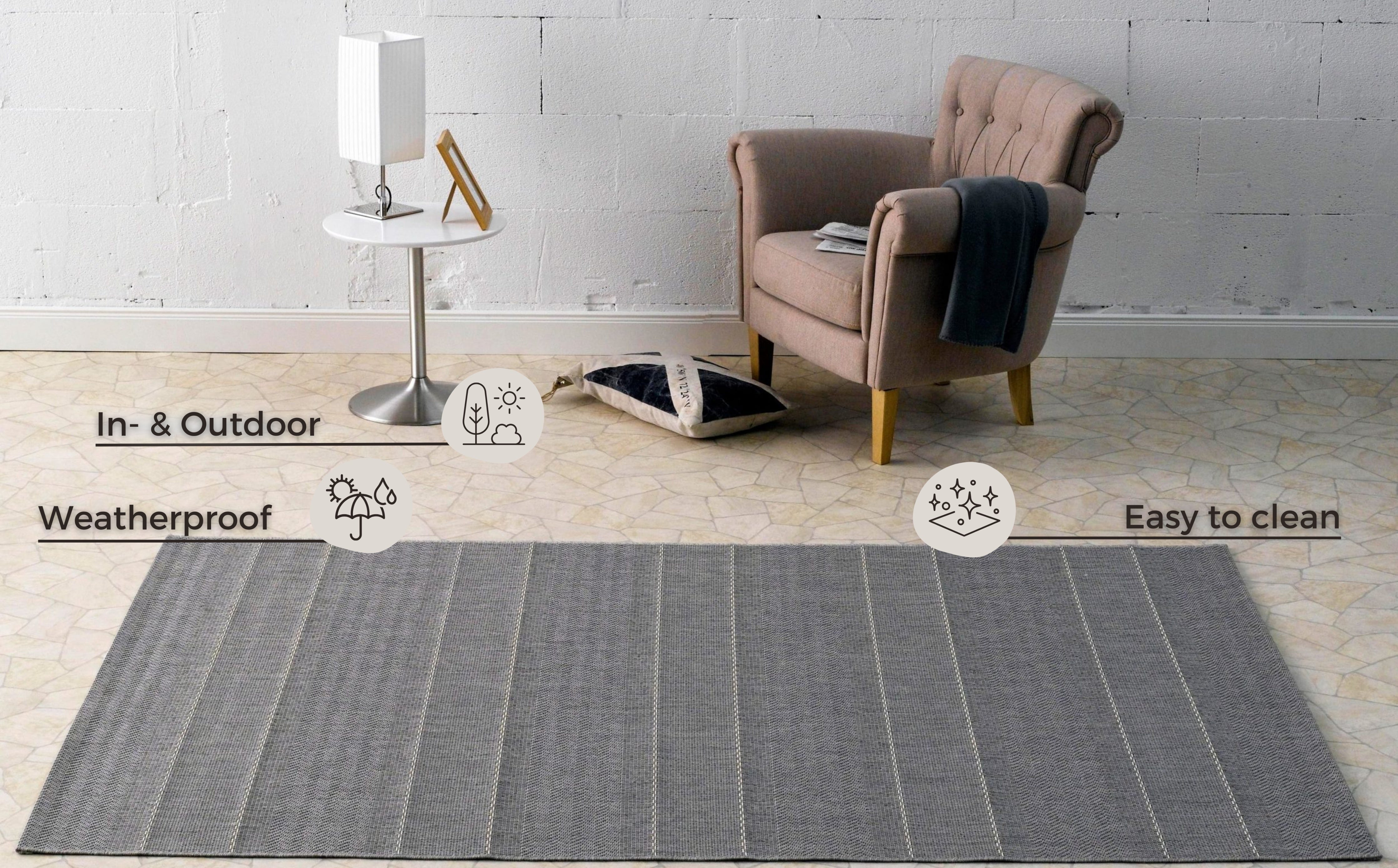 SUNSHINE TÆPPE, GRÅ 102027