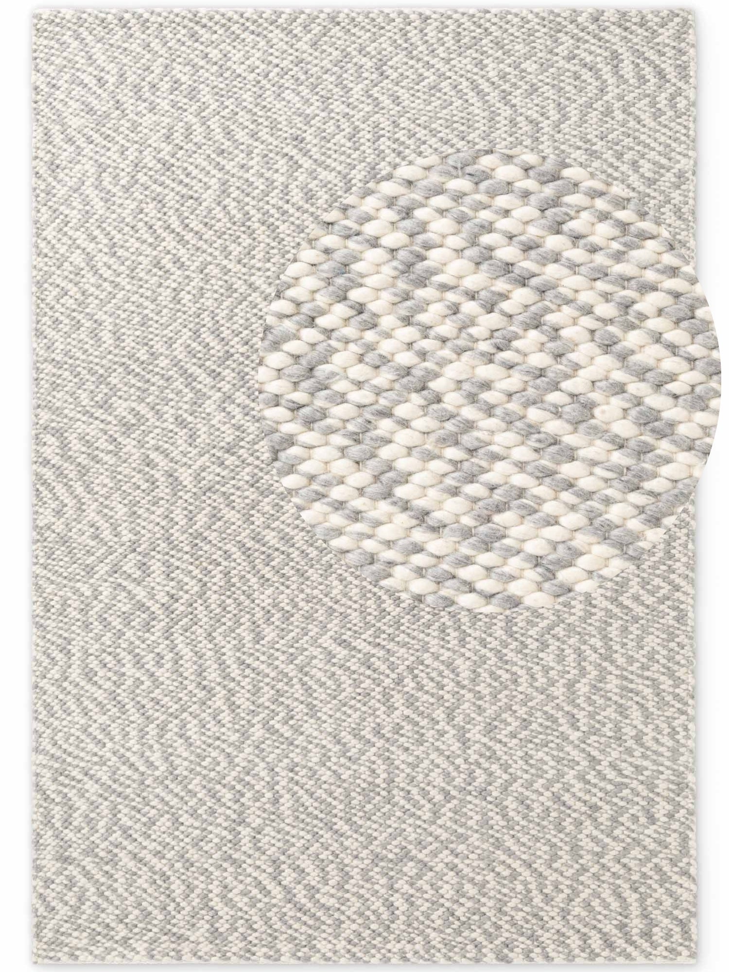 ELLE DECORATION LYON ULDTÆPPE, BEANS NATURLIG CREME GRÅ