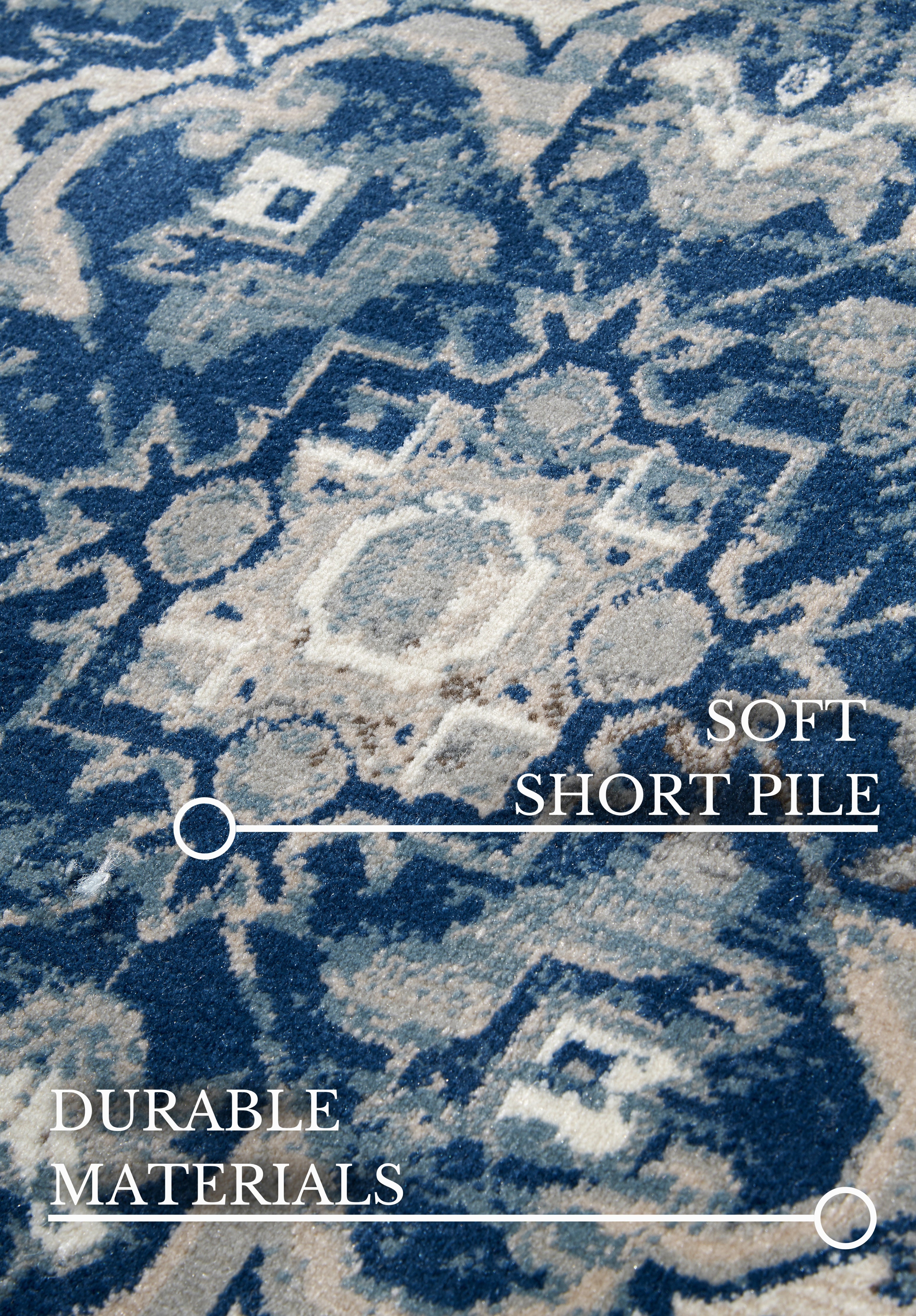 VILLEROY & BOCH 106123 ORIENTALSK TÆPPE JEHANNE, BLÅ-CREME