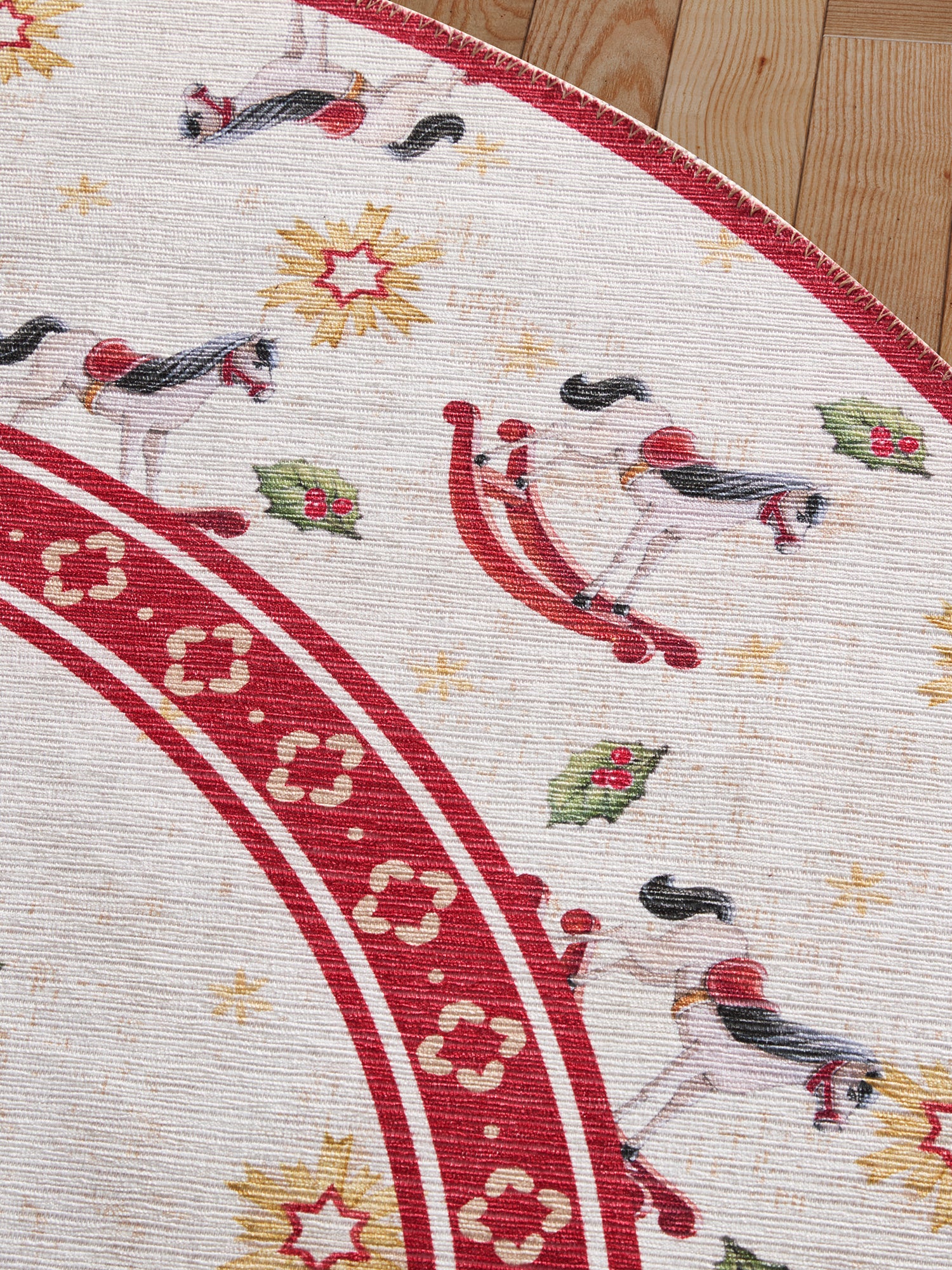 VILLEROY & BOCH TOY'S DELIGHT LIMITED EDITION JULETÆPPE, GYNGEHEST CREME-RØD