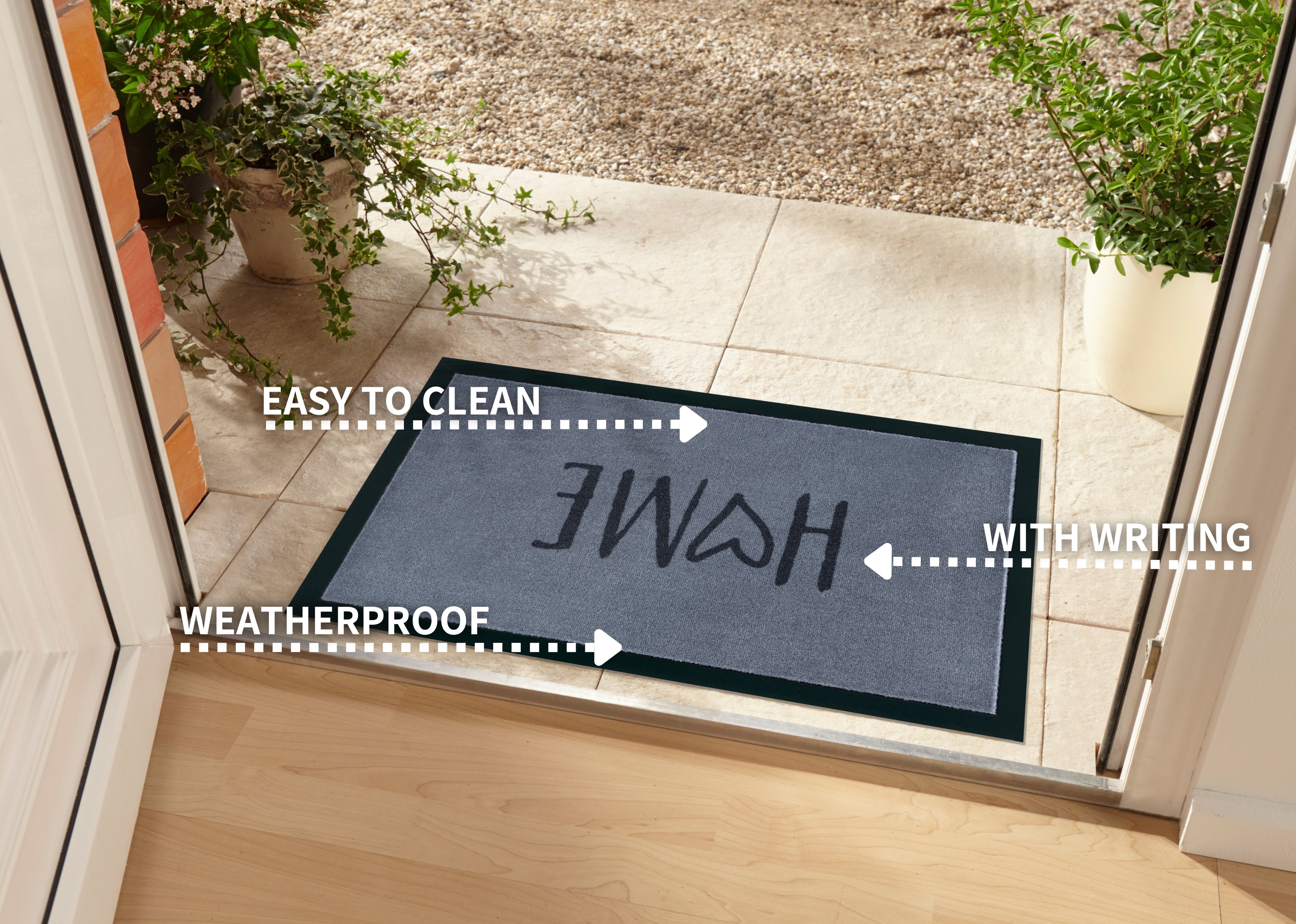 HANSE HOME WITH WRITTING MÅTTE HOME, GRÅ-ANTRACIT 104502