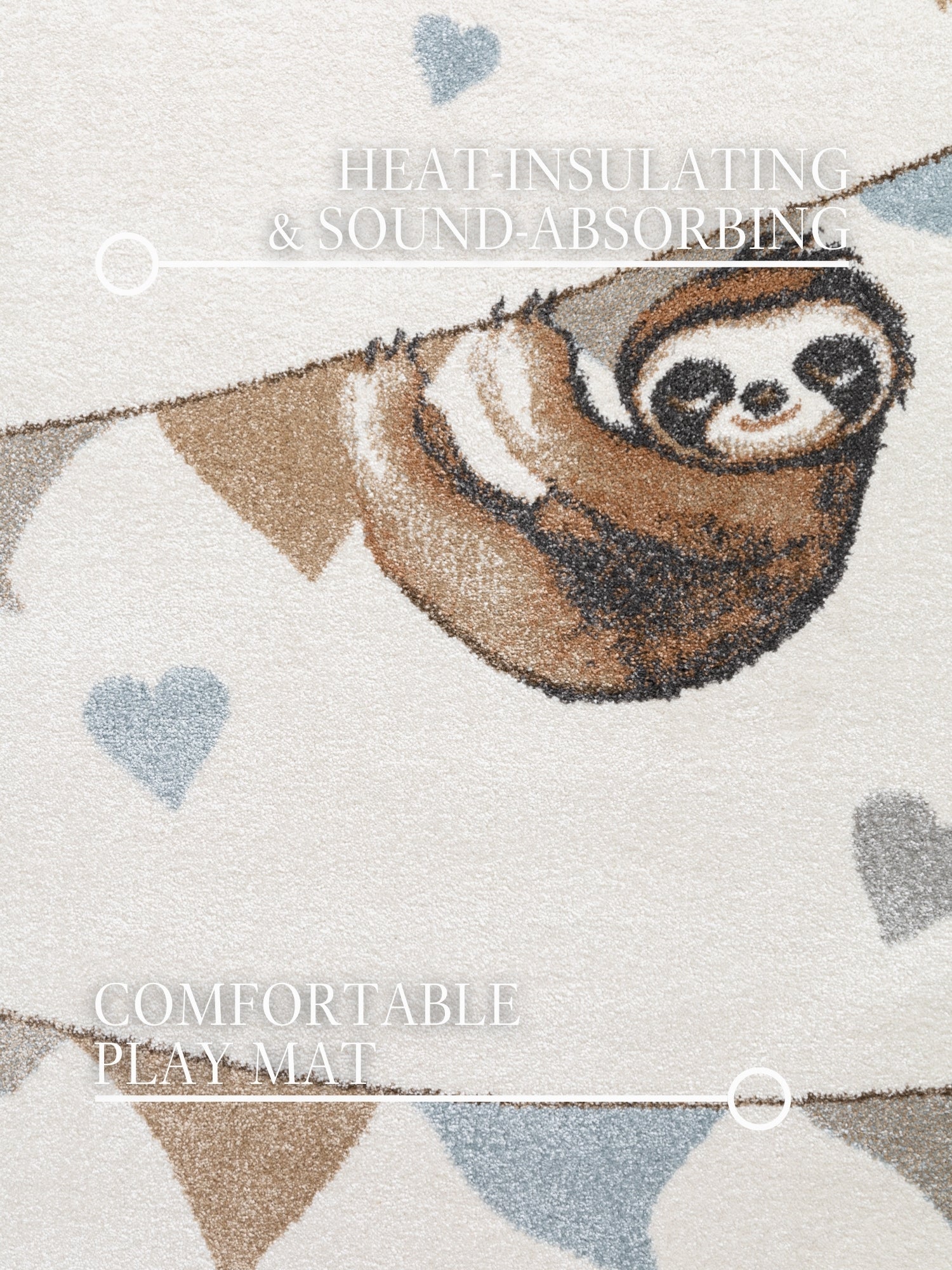 VILLEROY & BOCH BOHO KIDS BØRNETÆPPE - ELEFANT REGNBUE, CREME MULTI 106305