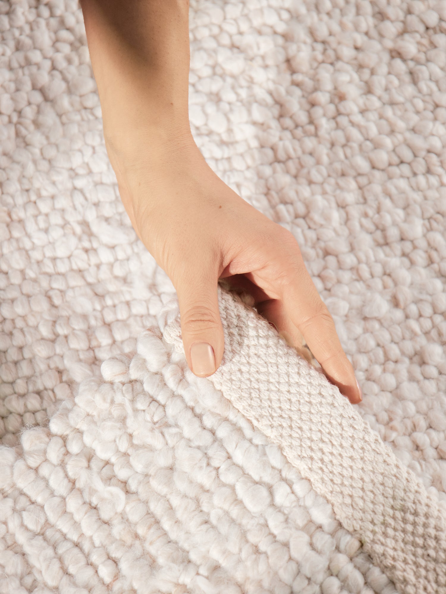 TED BAKER NOTTING HILL SOFT BOUCLE KORTLUVET TÆPPE, PORTOBELLO CREME