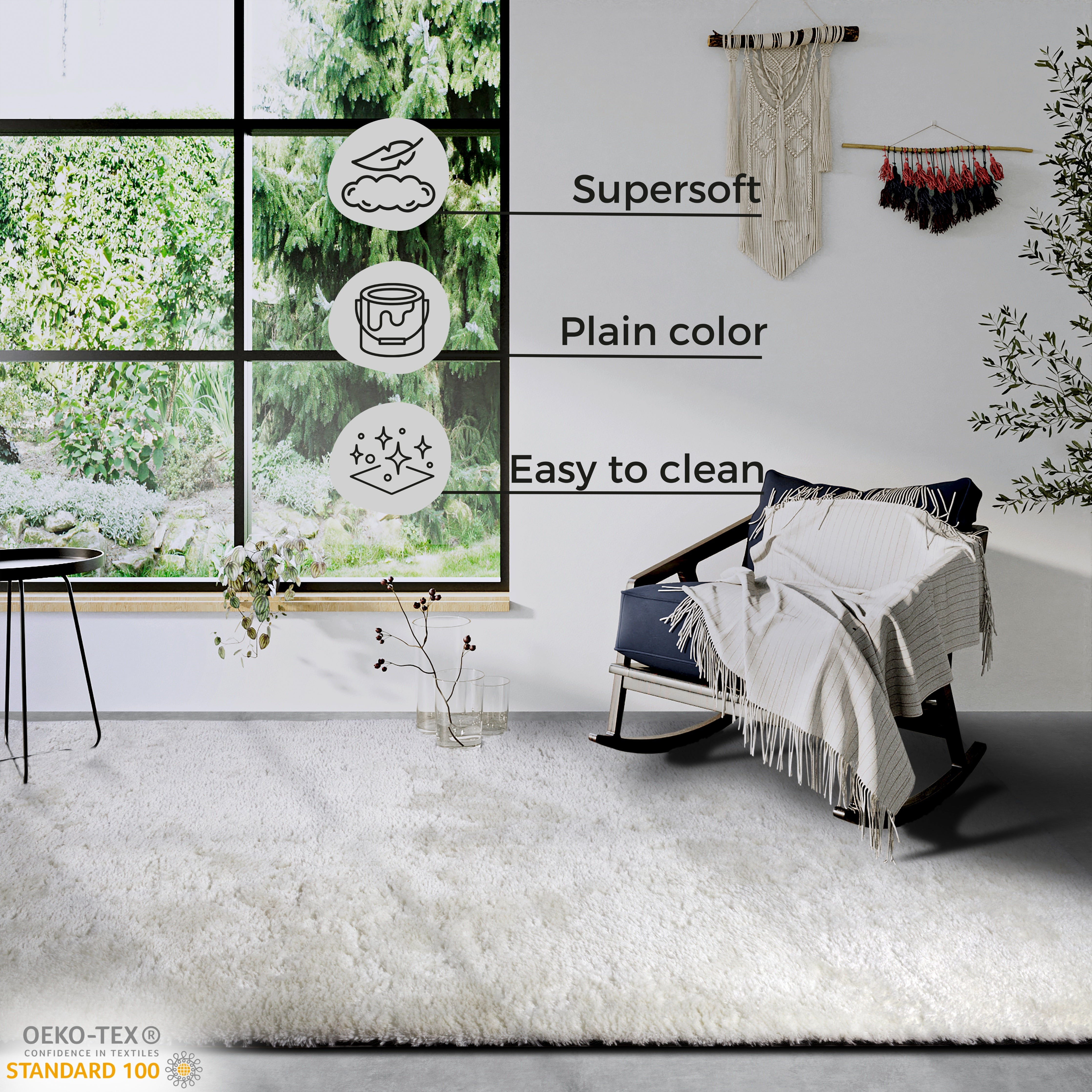 MYK OLAF TÆPPE ELFENBEN HVID - 106112