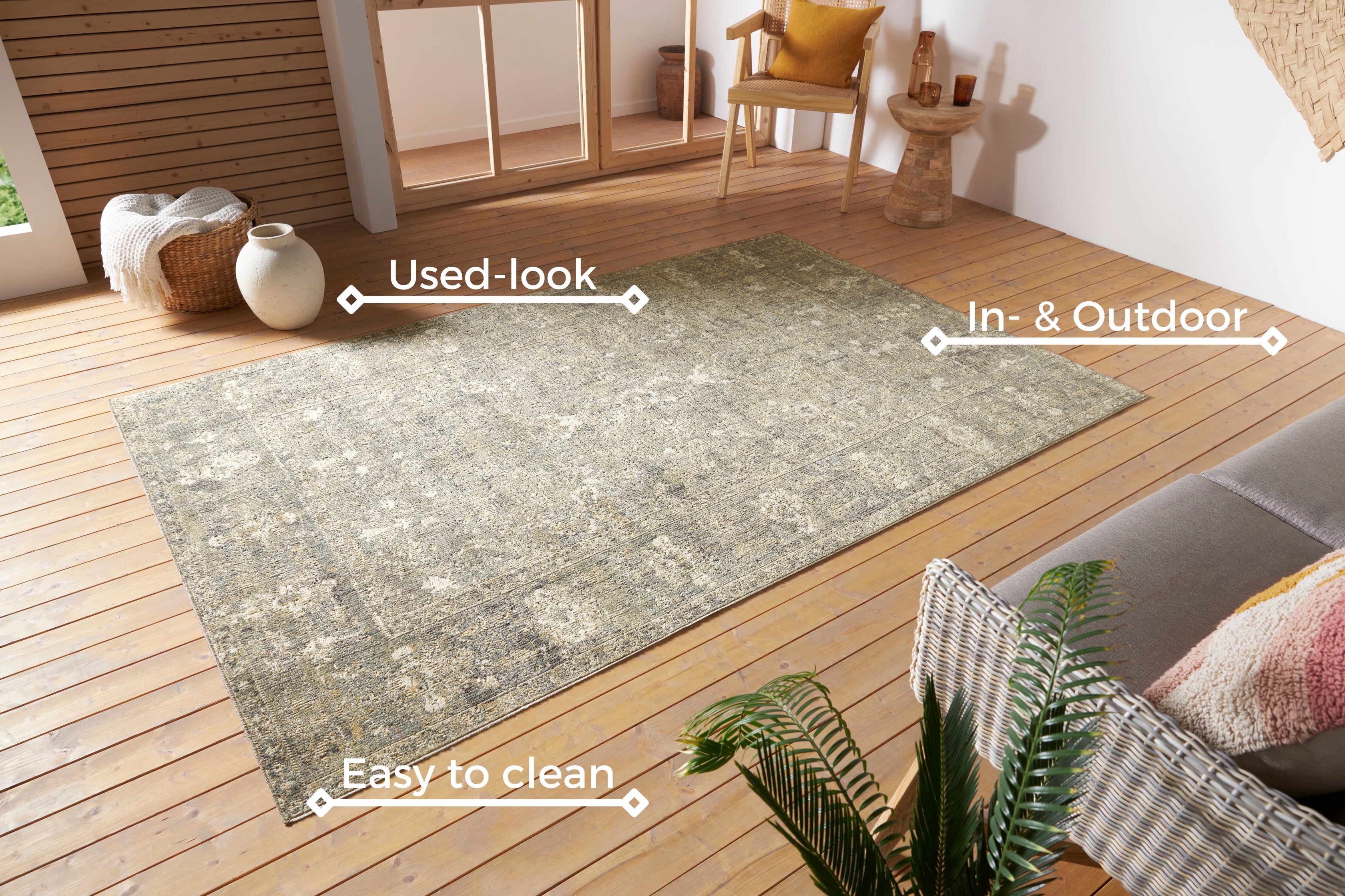 HANSE HOME CAIRO TÆPPE, SORT-CREME 105592