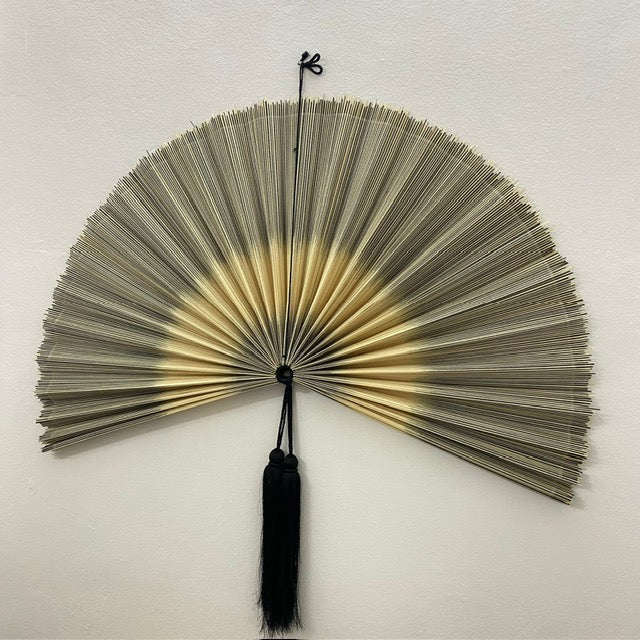 SENSU, HÅNDLAVET BAMBUS VÆGVIFTE - SORT NATUR-MIX