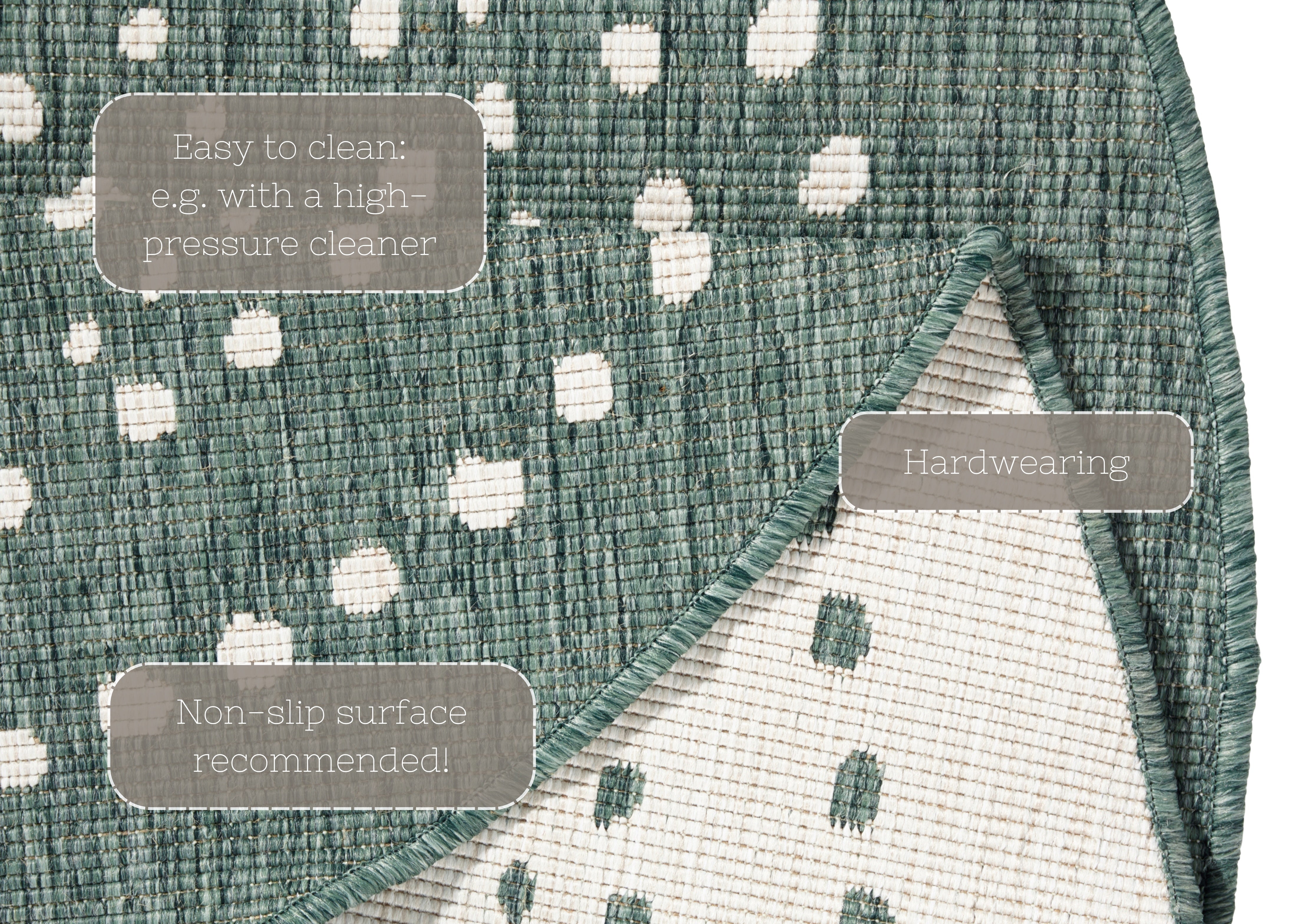 HANSE HOME TWIN TÆPPE, GRØN-CREME 103111