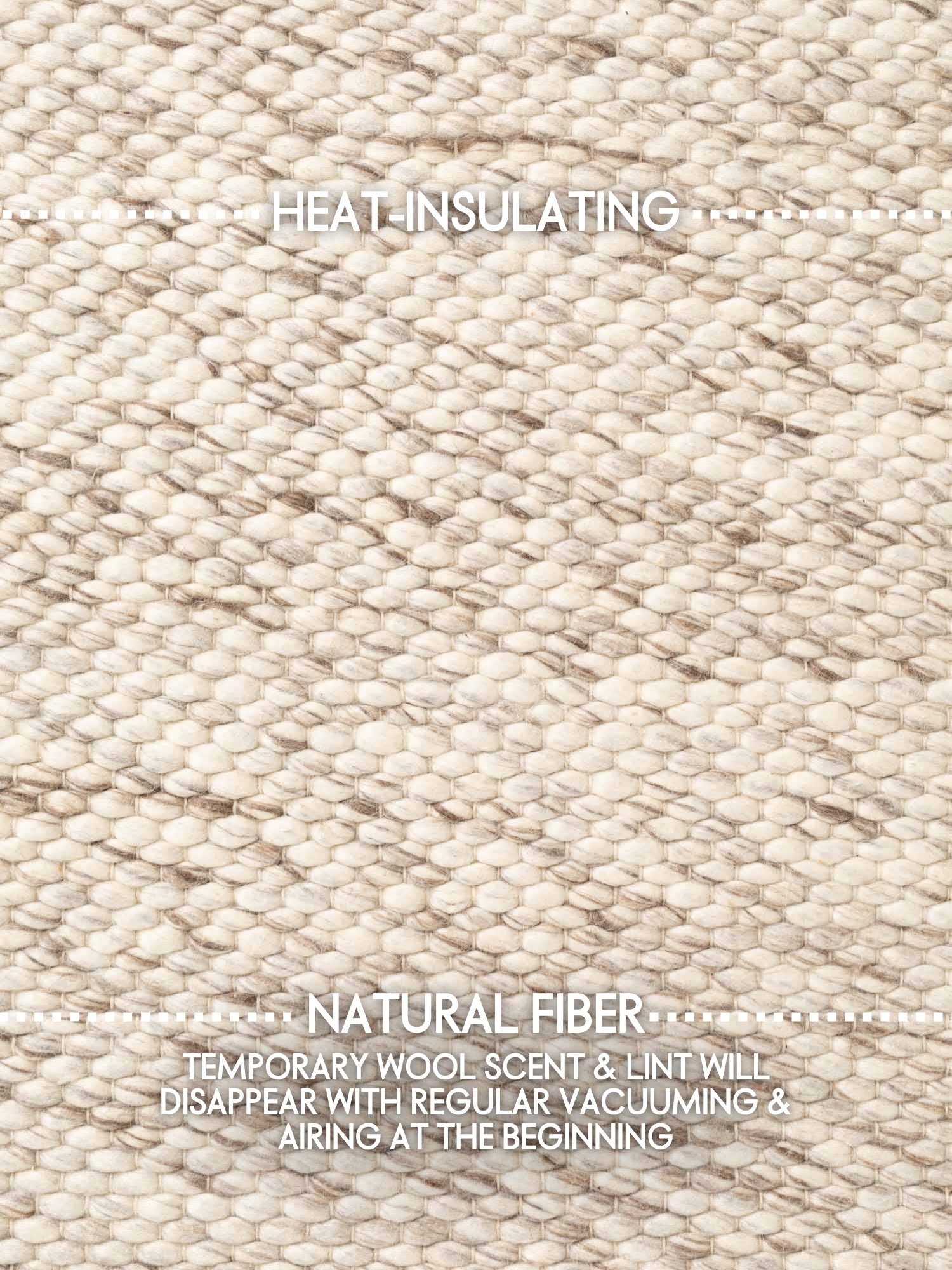 ELLE DECORATION LYON ULDTÆPPE, BEANS NATURLIG CREME BRUN