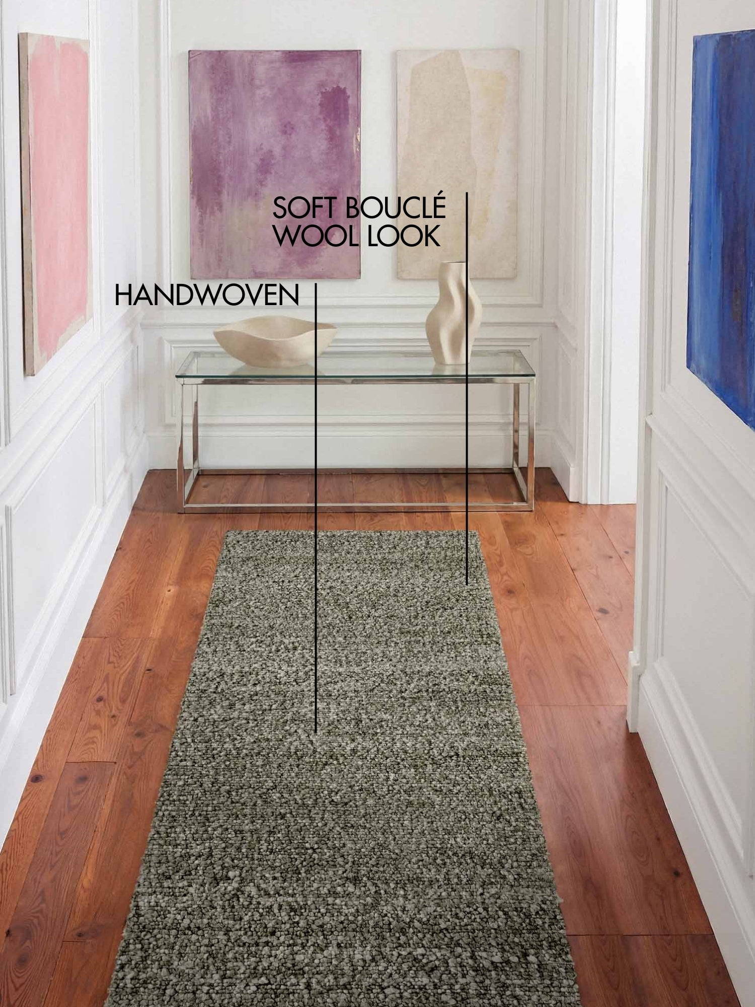 TED BAKER NOTTING HILL SOFT BOUCLE KORTLUVET TÆPPE, PORTOBELLO GRØN