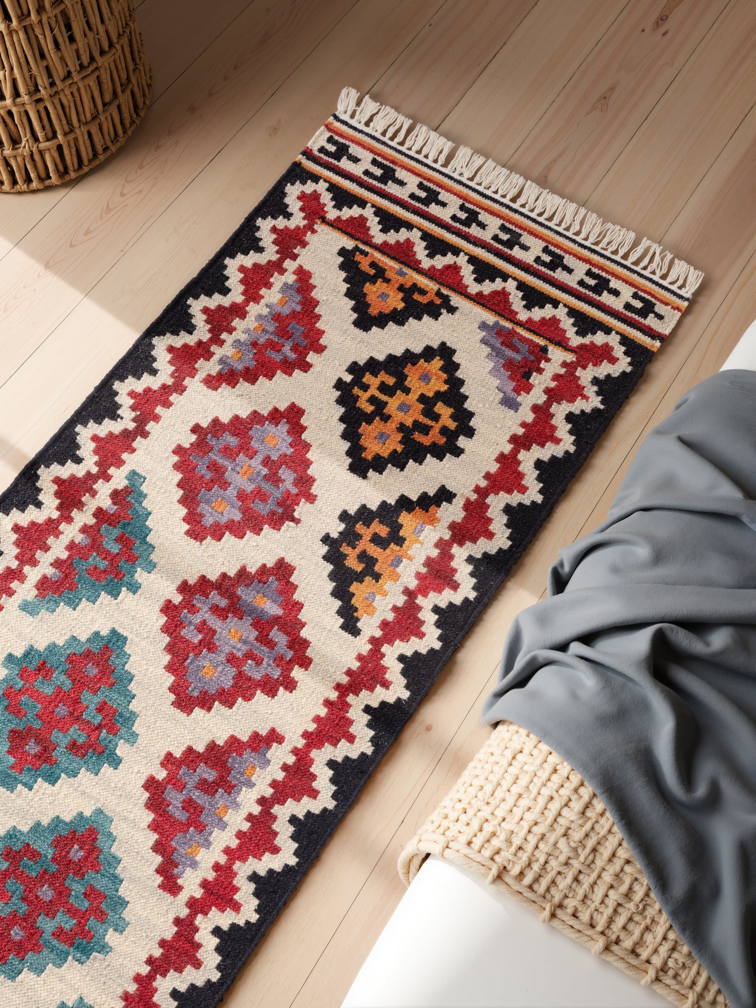 HANSE HOME KAMAL - AFGHANSK KELIM TÆPPE, 106240 CREME-MULTI