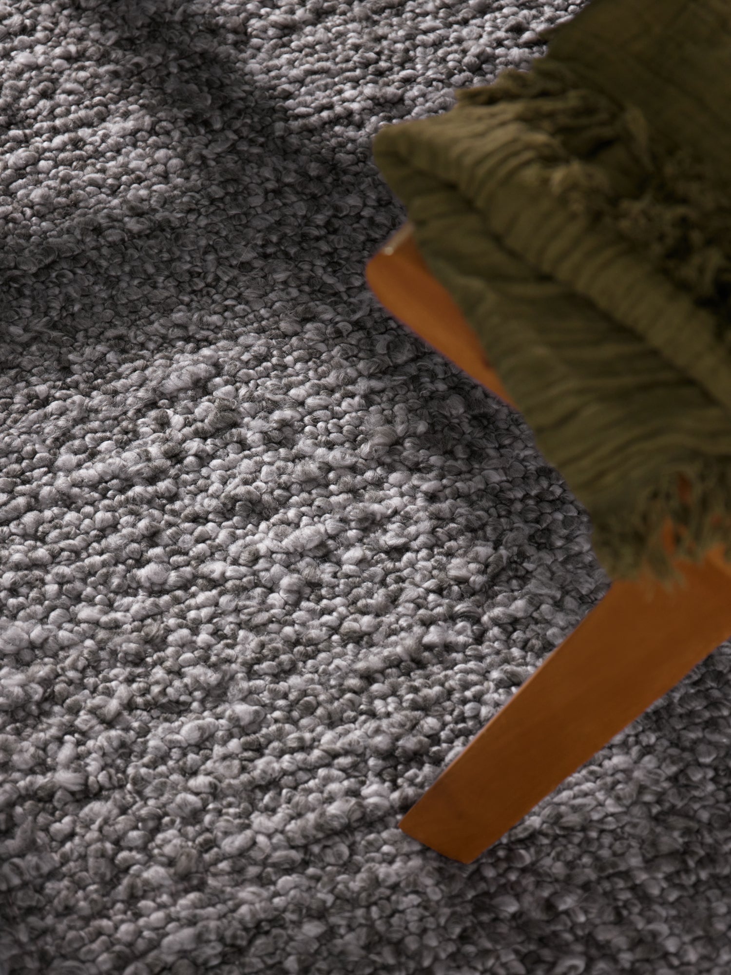 TED BAKER NOTTING HILL SOFT BOUCLE KORTLUVET TÆPPE, PORTOBELLO MØRKEGRÅ