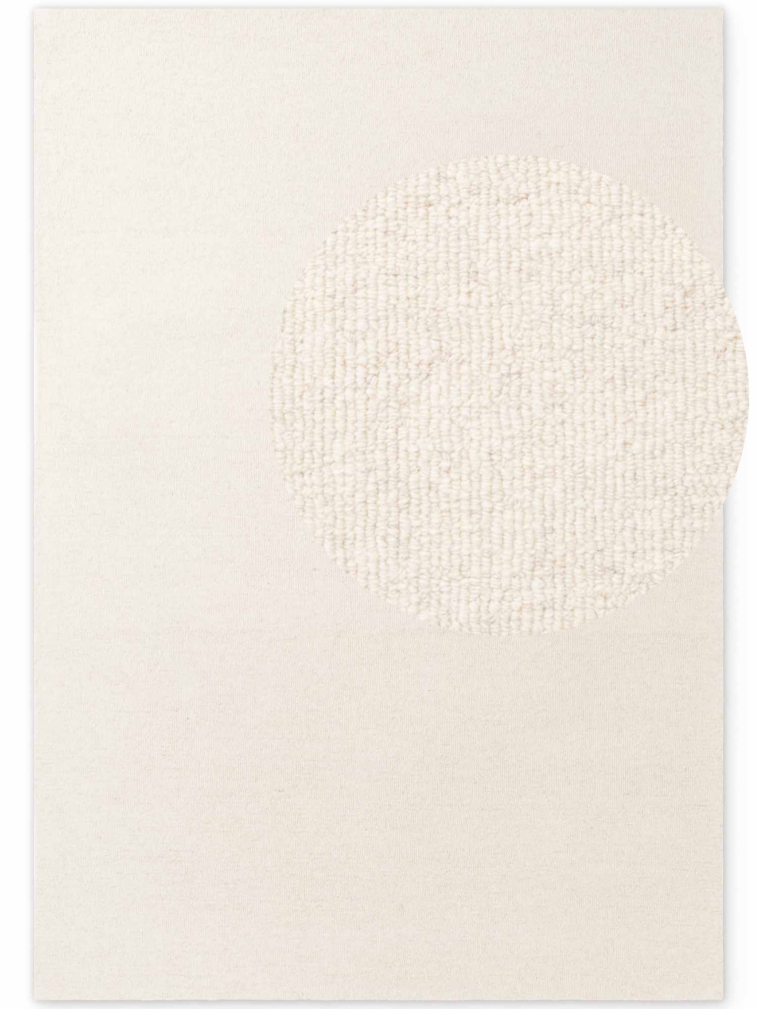 ELLE DECORATION PURISTIC FINE BOUCLE ULDTÆPPE, KNOTS NATURLIG HVID