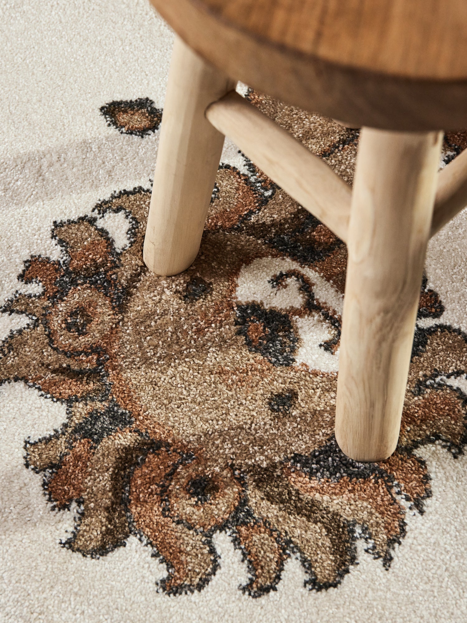 VILLEROY & BOCH BOHO KIDS BØRNETÆPPE RUDNT - LØVE SOMMERFEST, CREME MULTI 106307