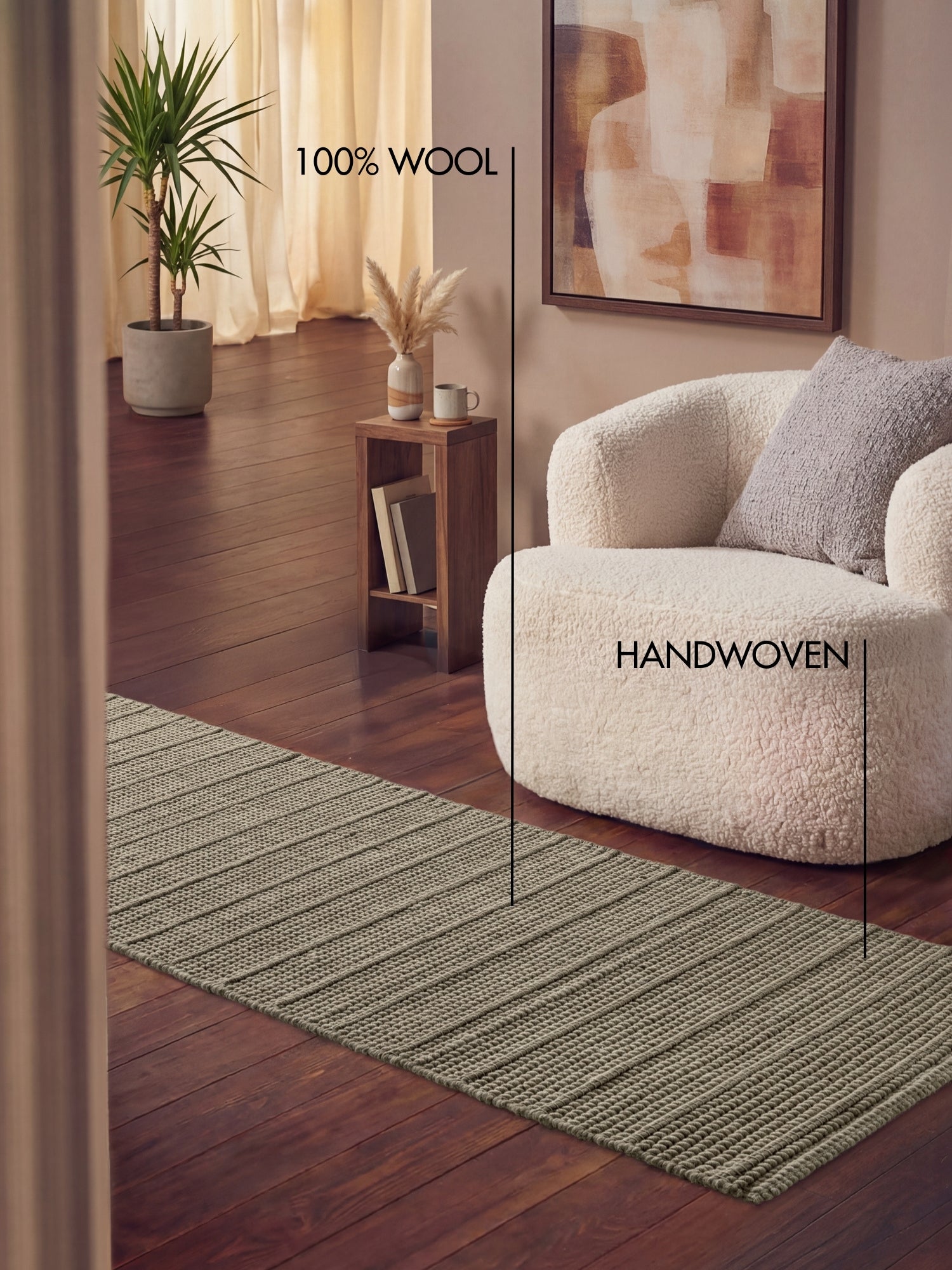 TED BAKER CAMDEN ULDTÆPPE PARKER, NATURLIG GRÅ