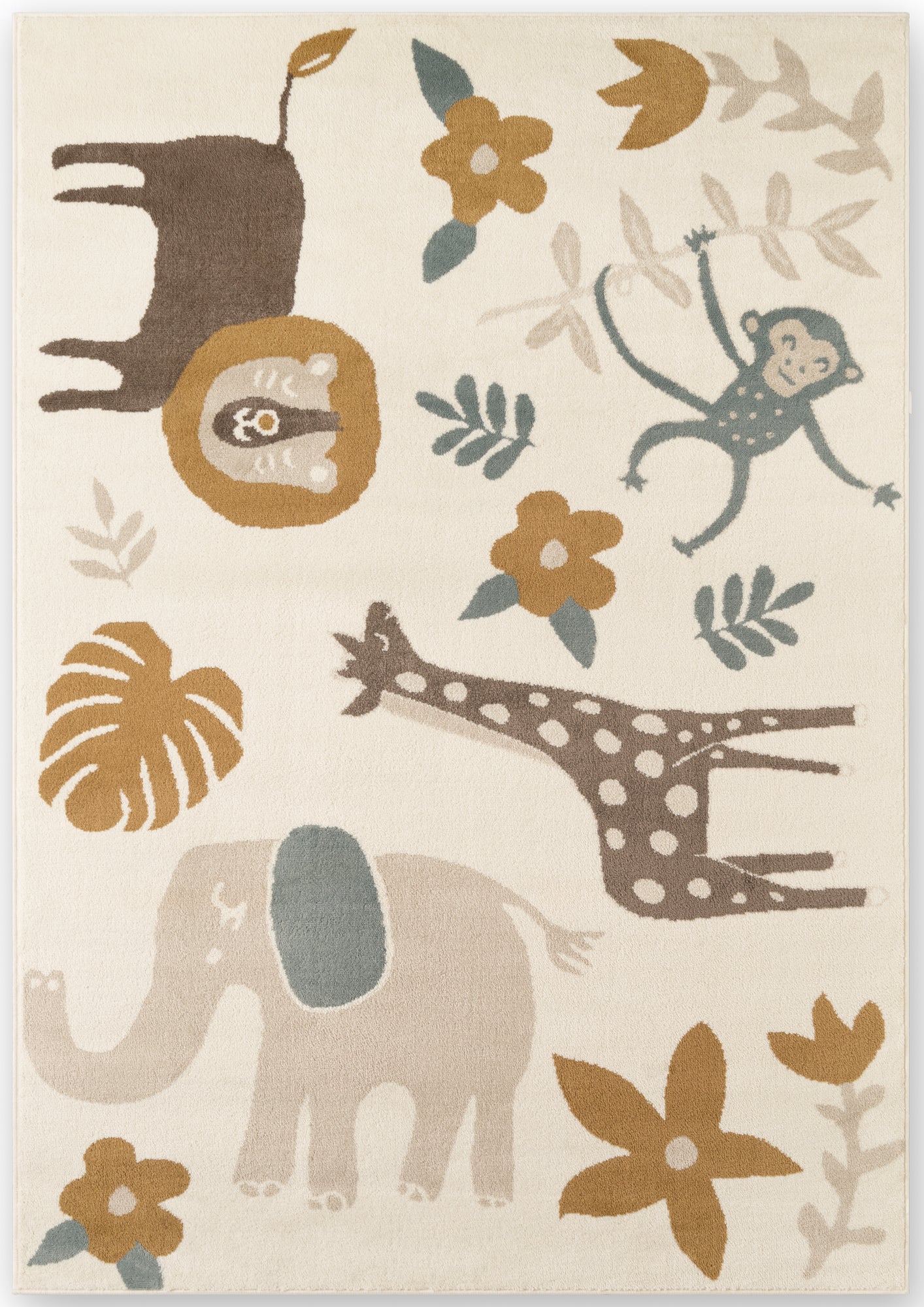 EVENTYR TÆPPE SAFARI, CREME-MULTI 106213