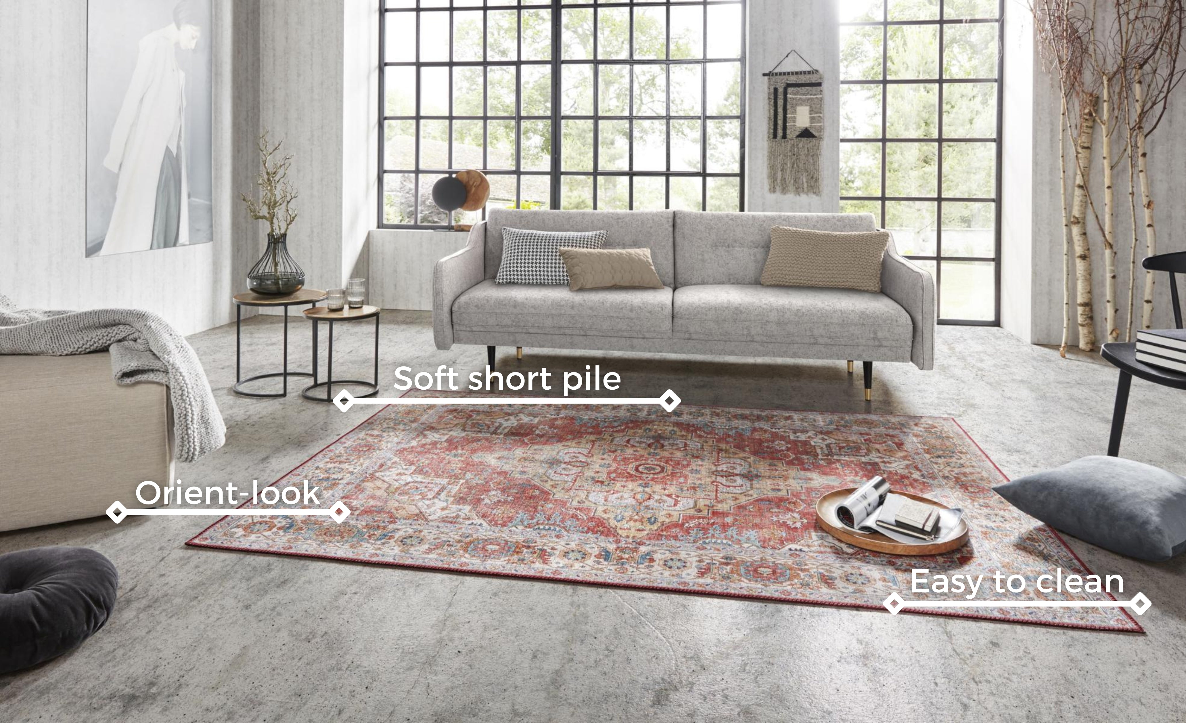 HANSE HOME ASMAR TÆPPE, BRICK-RØD 104013