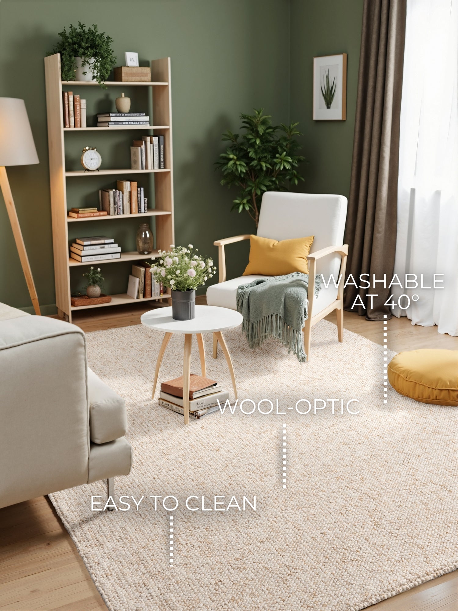 MOCCO MODERNE TÆPPE, CREME 106228