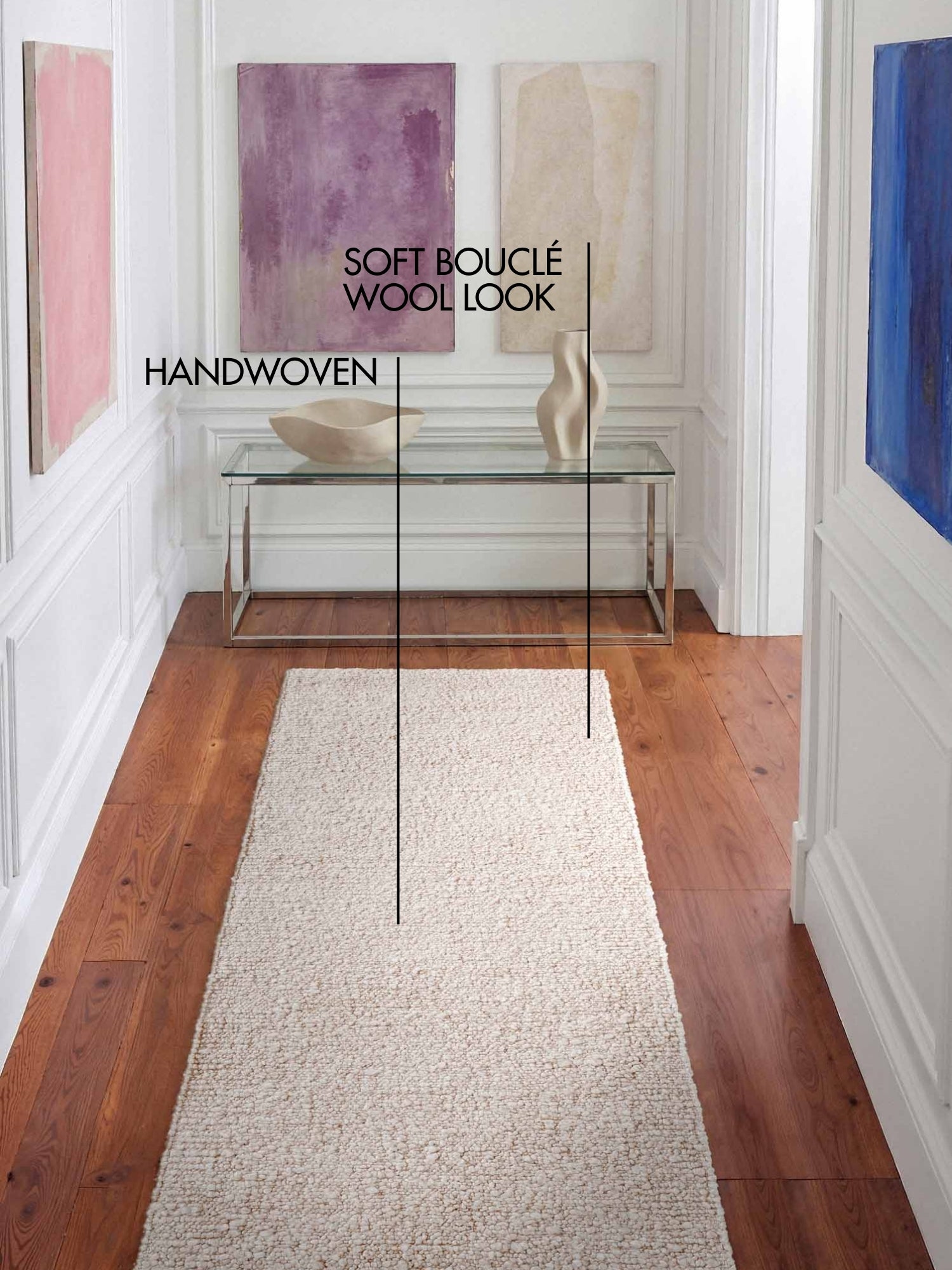 TED BAKER NOTTING HILL SOFT BOUCLE KORTLUVET TÆPPE, PORTOBELLO CREME