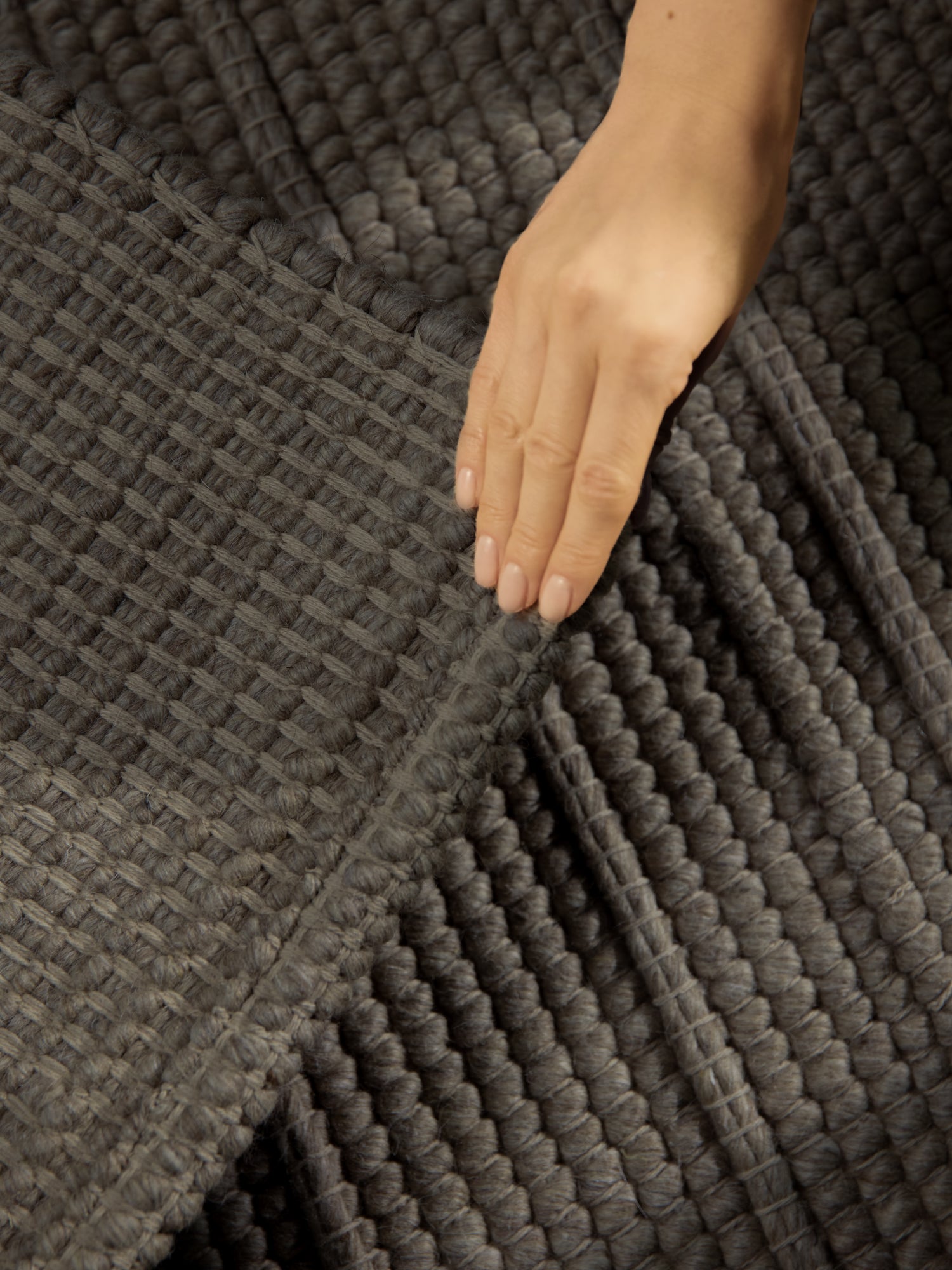 TED BAKER CAMDEN ULDTÆPPE PARKER, NATURLIG BRUN-GRÅ