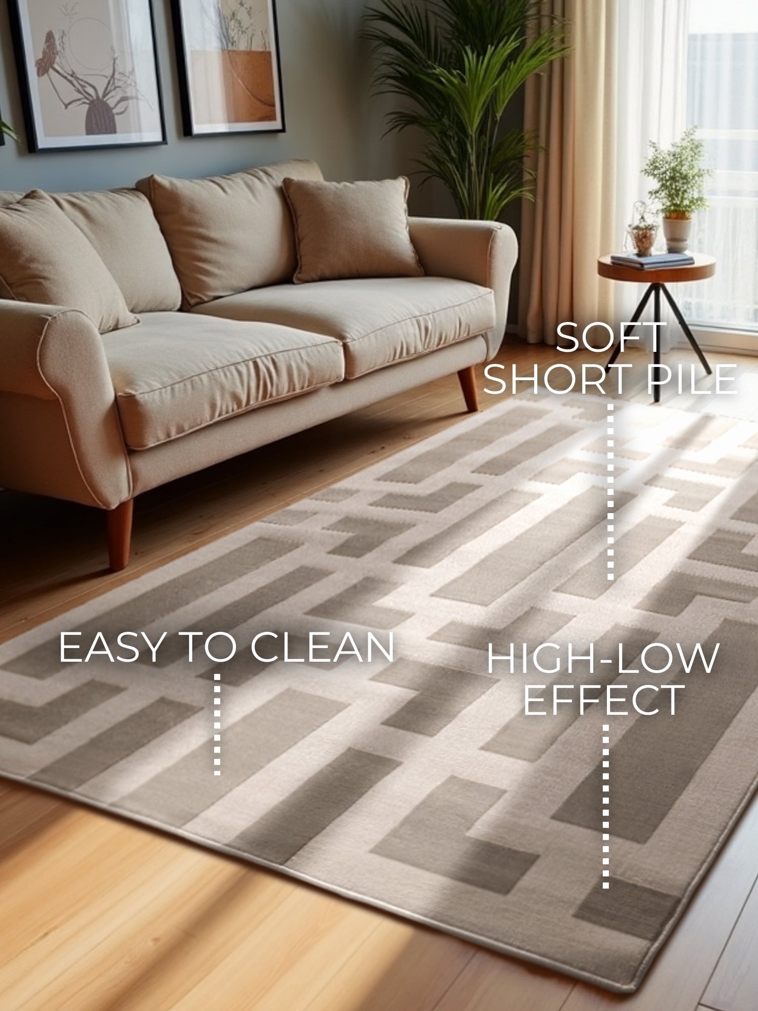 PEARLES MODERNE TÆPPE, CREME-GRÅ 106188