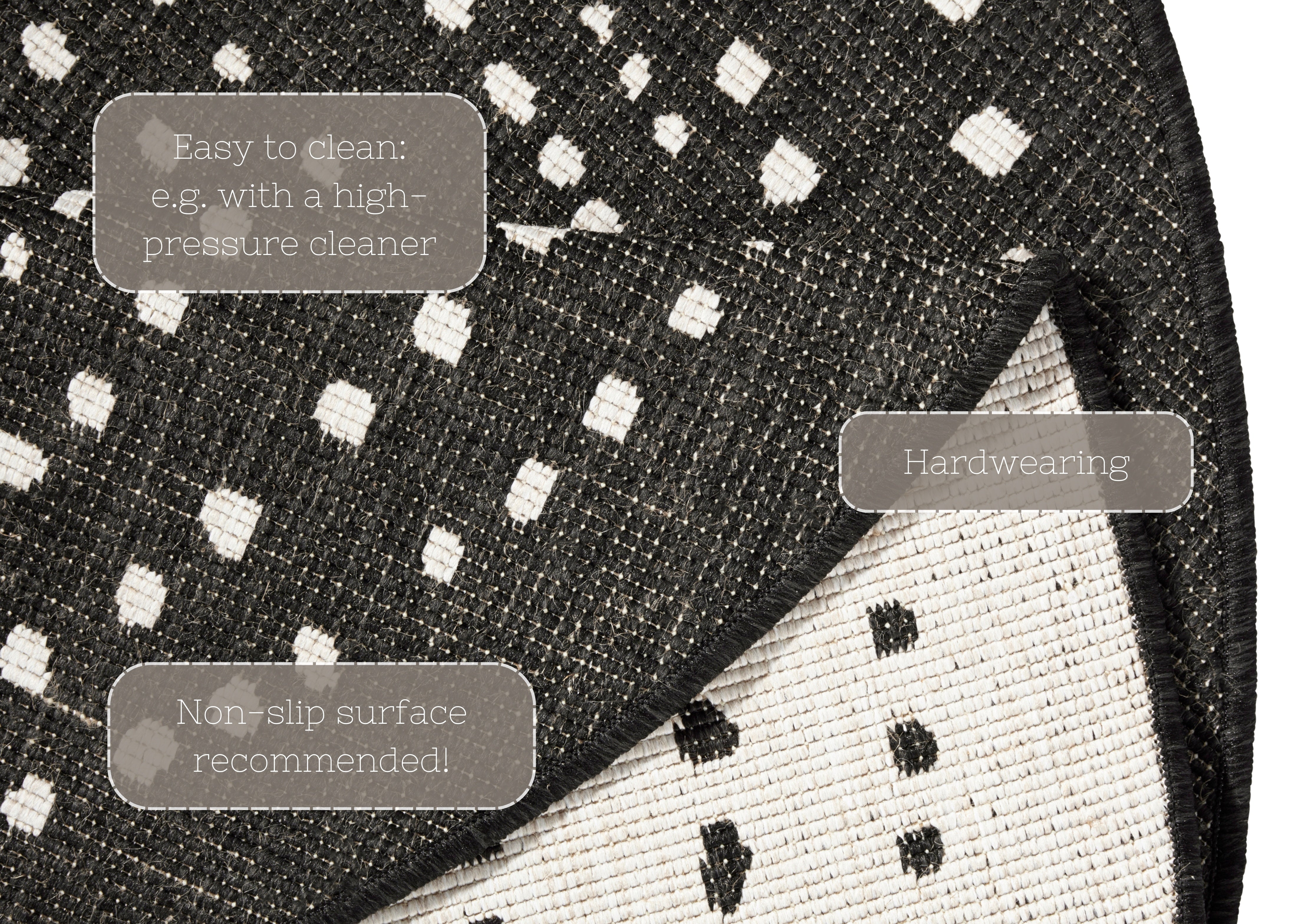 HANSE HOME TWIN TÆPPE, SORT-CREME 103109