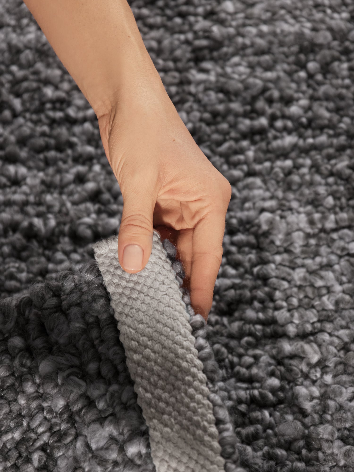 TED BAKER NOTTING HILL SOFT BOUCLE KORTLUVET TÆPPE, PORTOBELLO MØRKEGRÅ