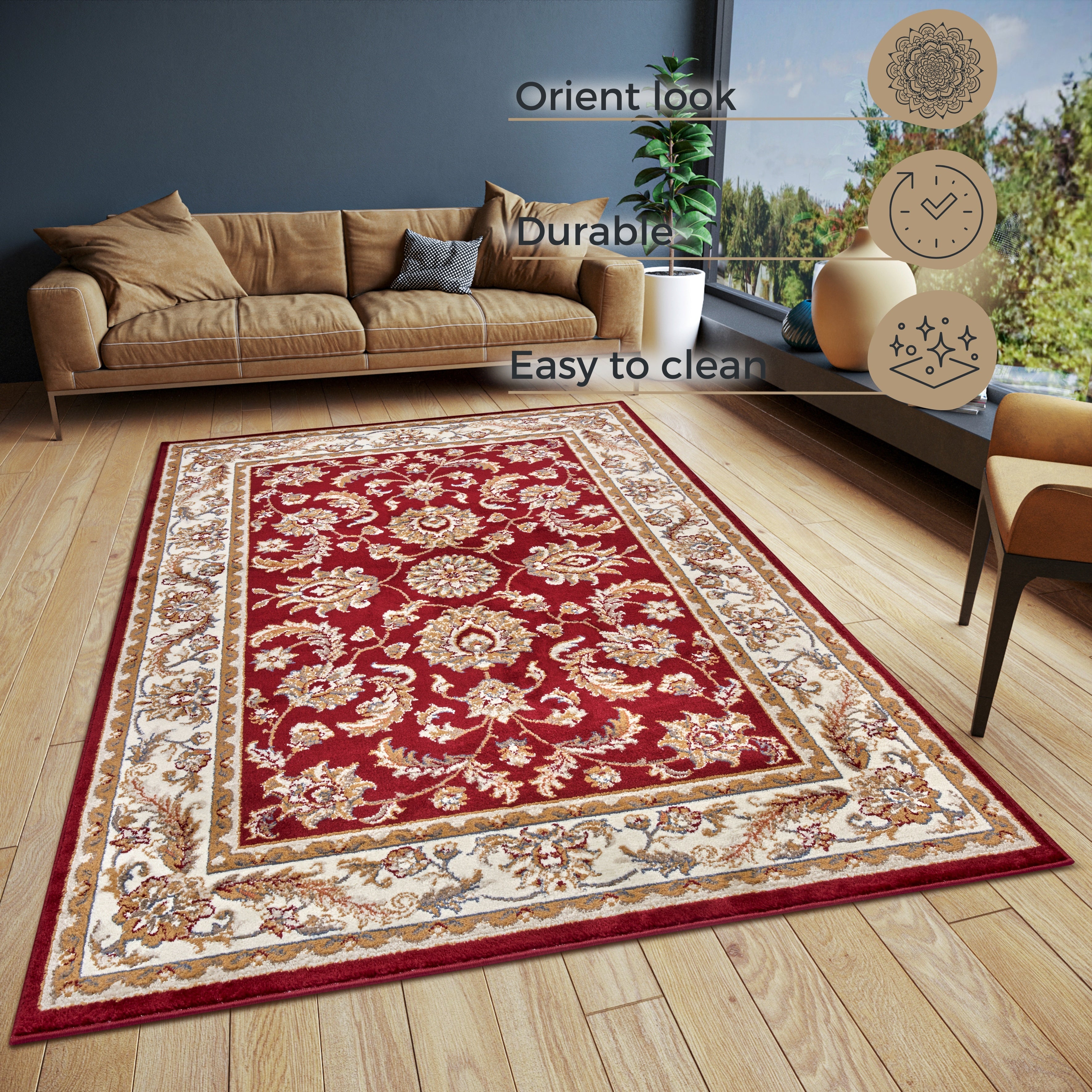 LUXOR TÆPPE RØD-CREME 105642